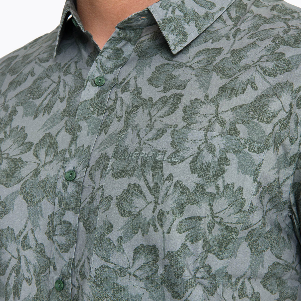 Camisa Manga Corta Hombre Bluff Verde Merrell