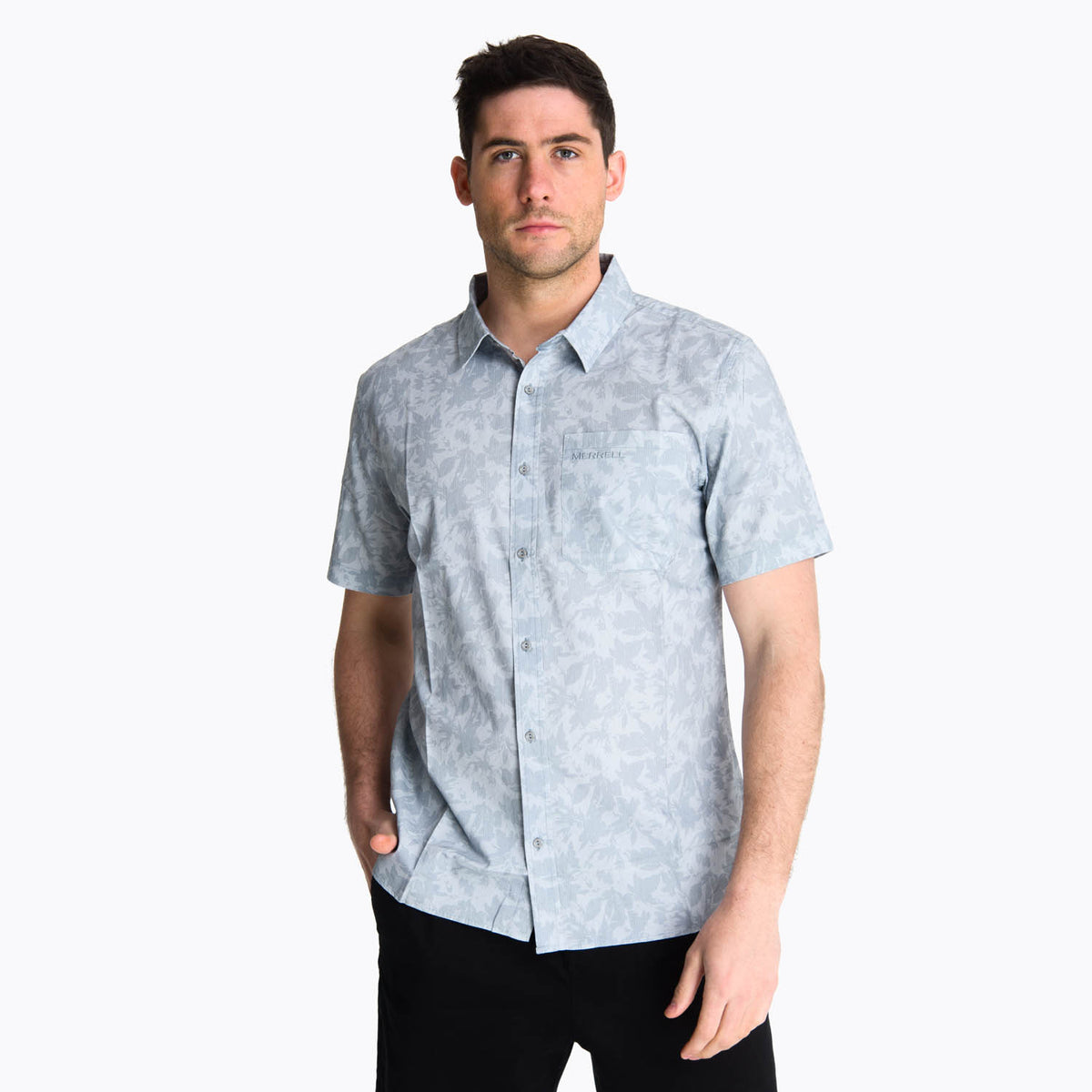 Camisa Manga Corta Hombre Bluff Gris Claro Merrell