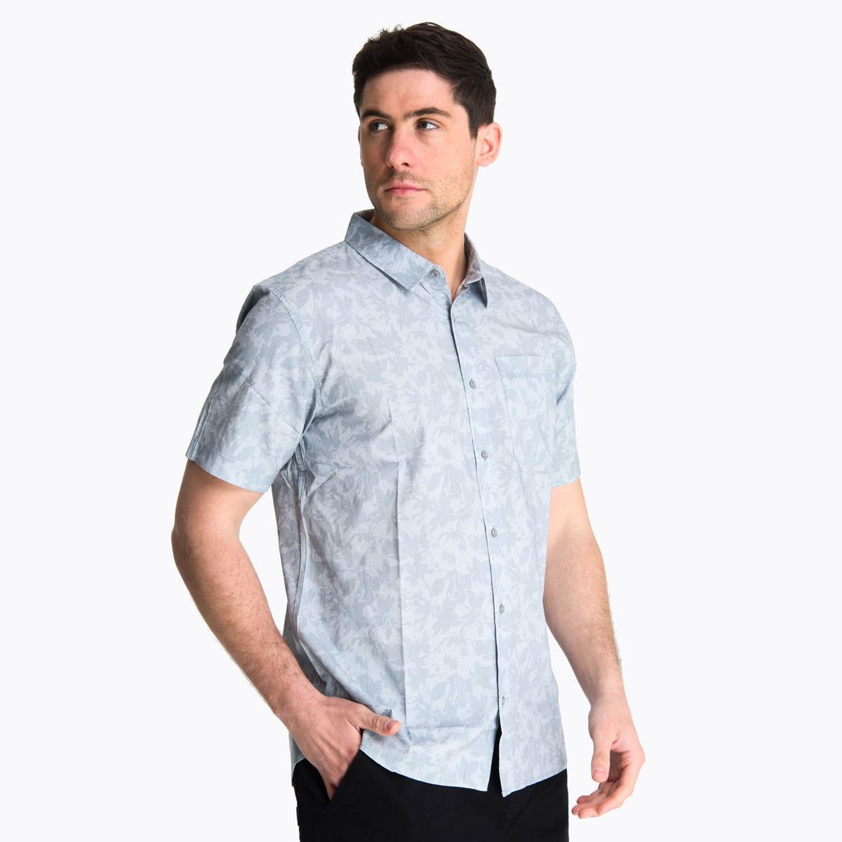 Camisa Manga Corta Hombre Bluff Gris Claro Merrell