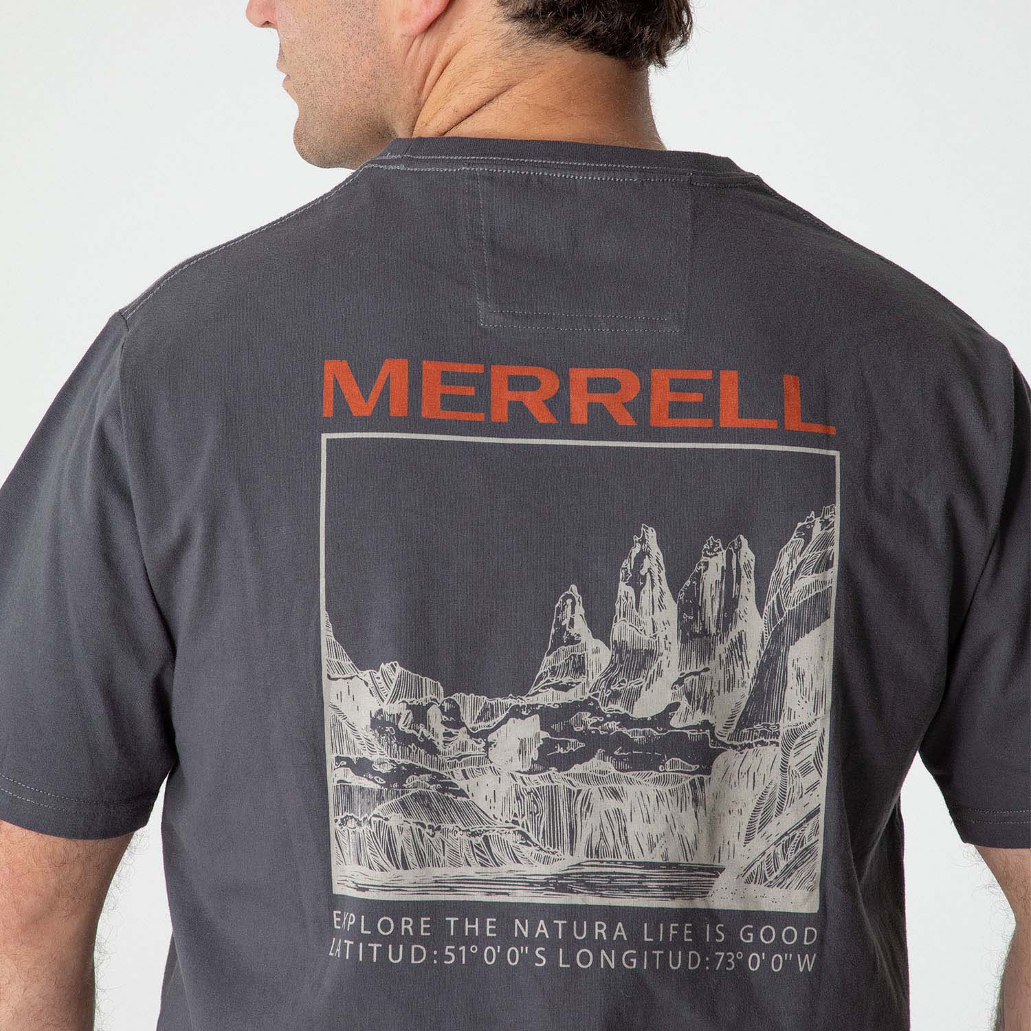 Polera Manga Corta Hombre Douglas Gris Oscuro Merrell