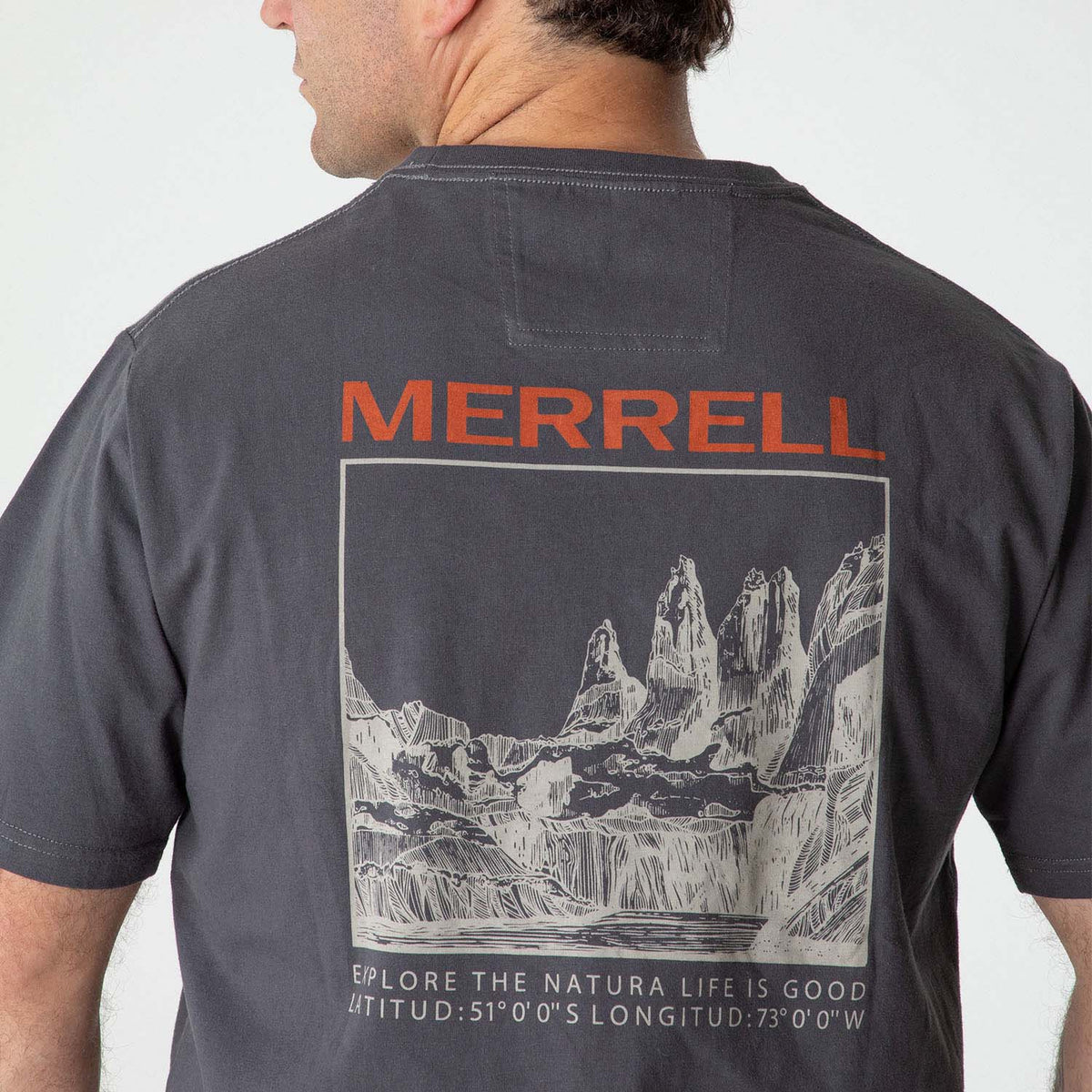 Polera Manga Corta Hombre Douglas Gris Oscuro Merrell