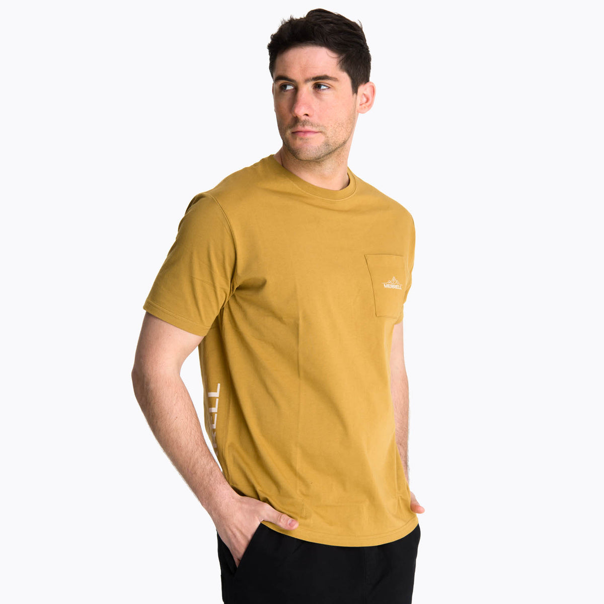 Polera Manga Corta Hombre Alice Sp Amarillo Oscuro Merrell