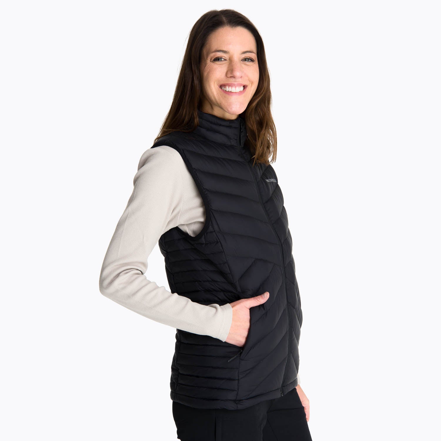 Parka Pluma Sin Mangas Mujer Kamera Negro Merrell