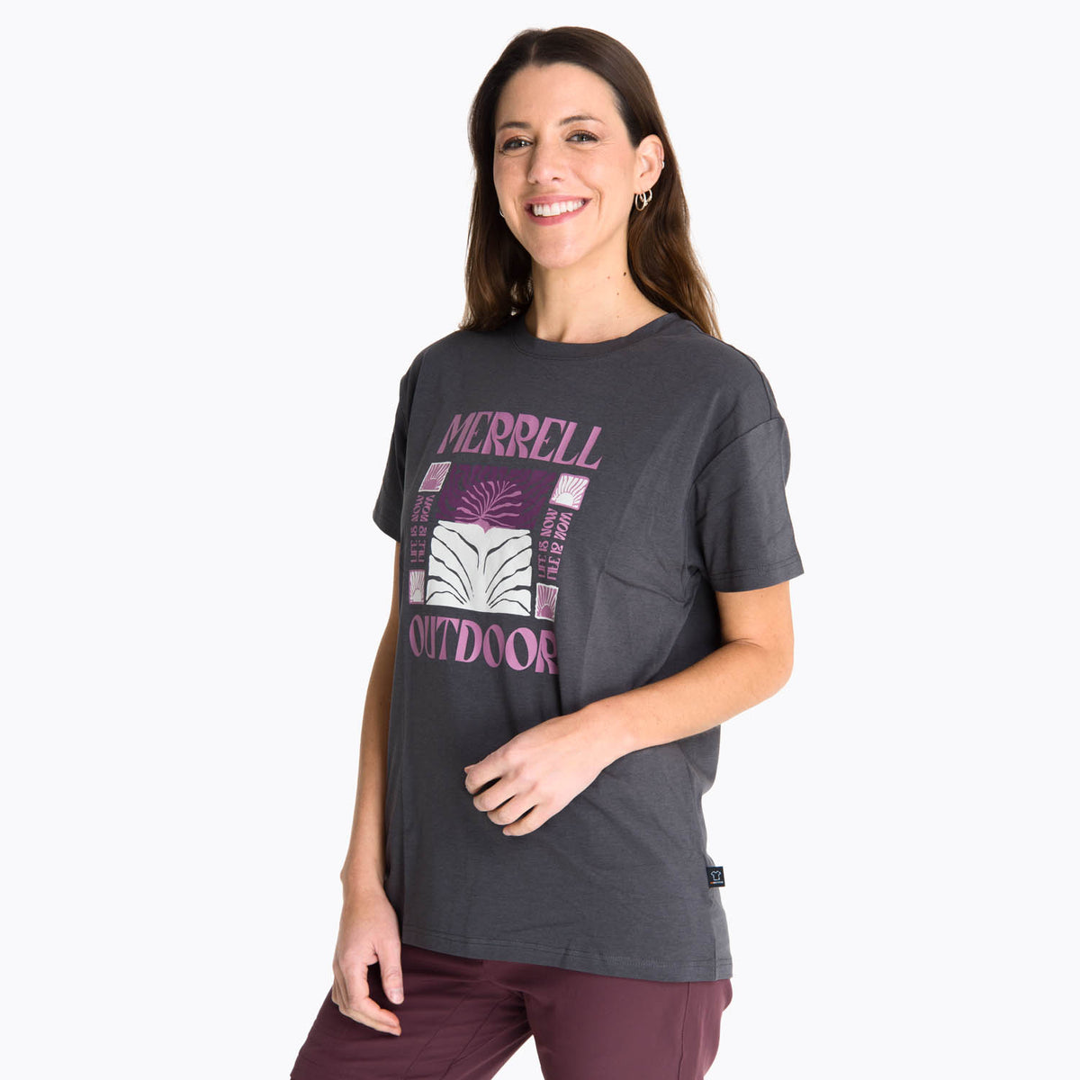 Polera Manga Corta Mujer Kirikiri Gris Oscuro Merrell