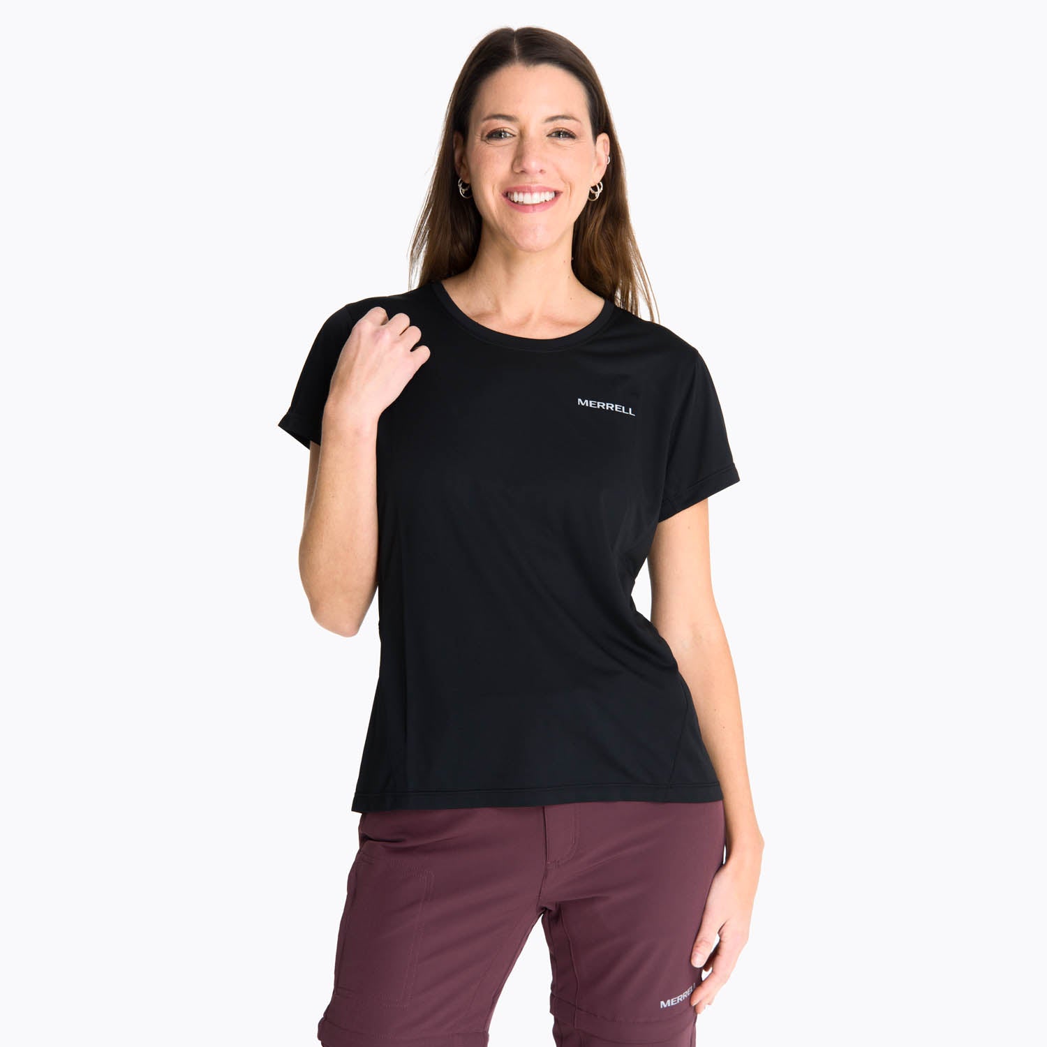 Polera Manga Corta Mujer Kiore Negro Merrell