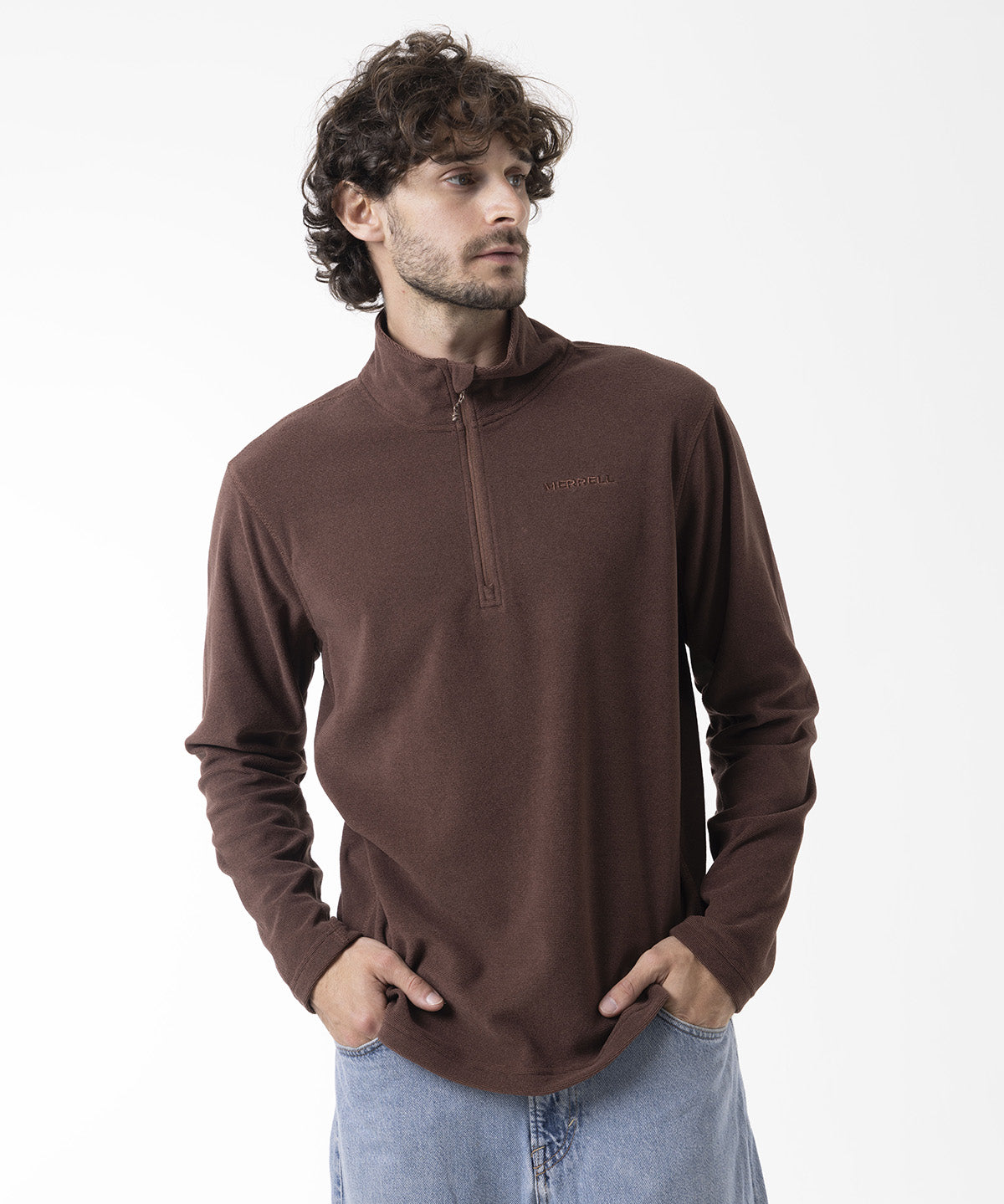 Polar Hombre Micro Core Quarter Zipper Café Merrell