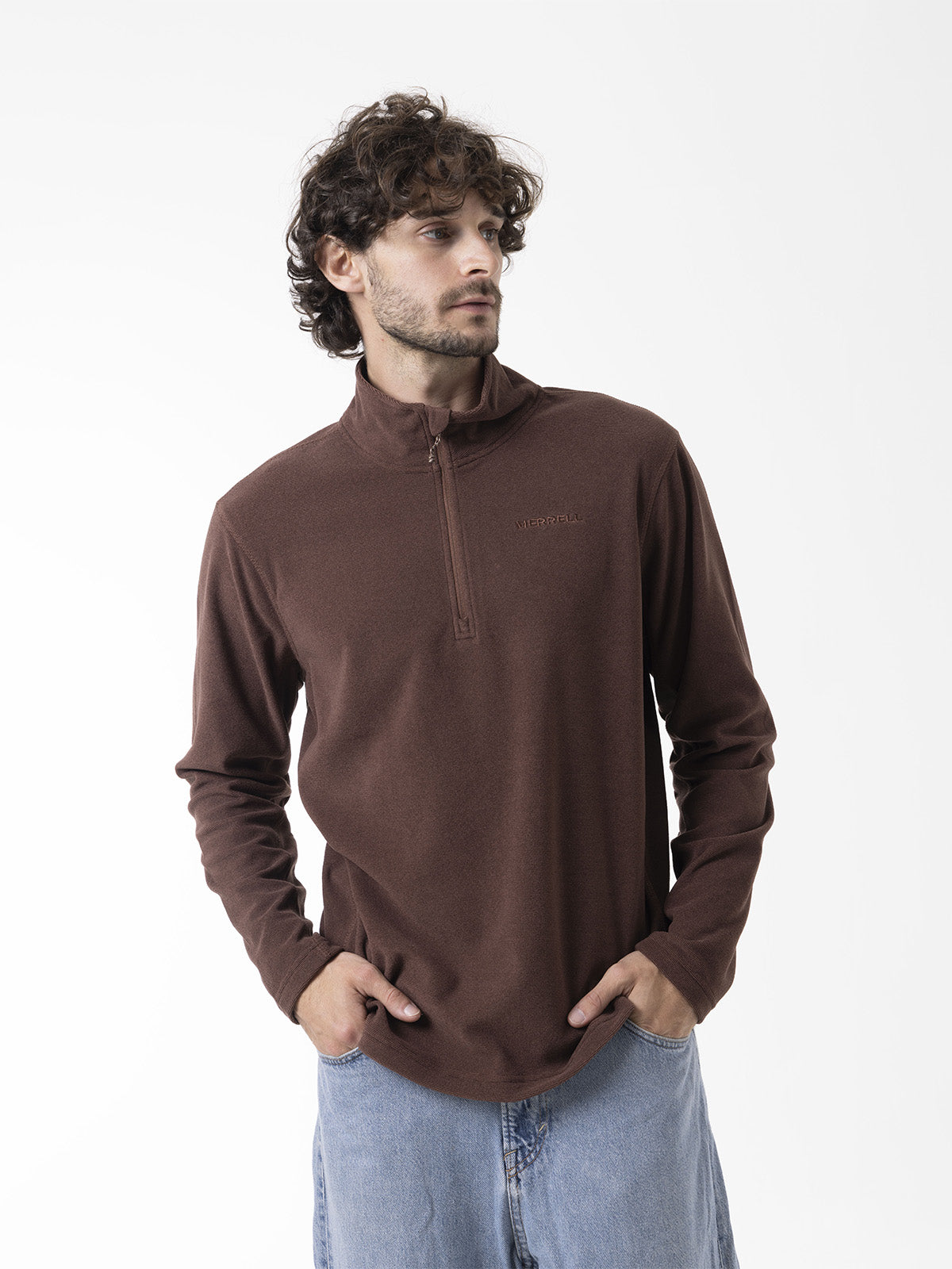 Polar Hombre Micro Core Quarter Zipper Café Merrell