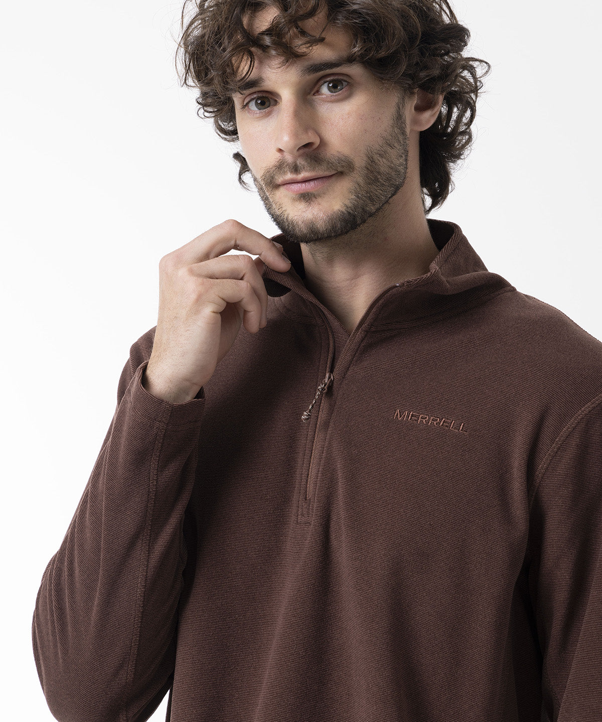 Polar Hombre Micro Core Quarter Zipper Café Merrell