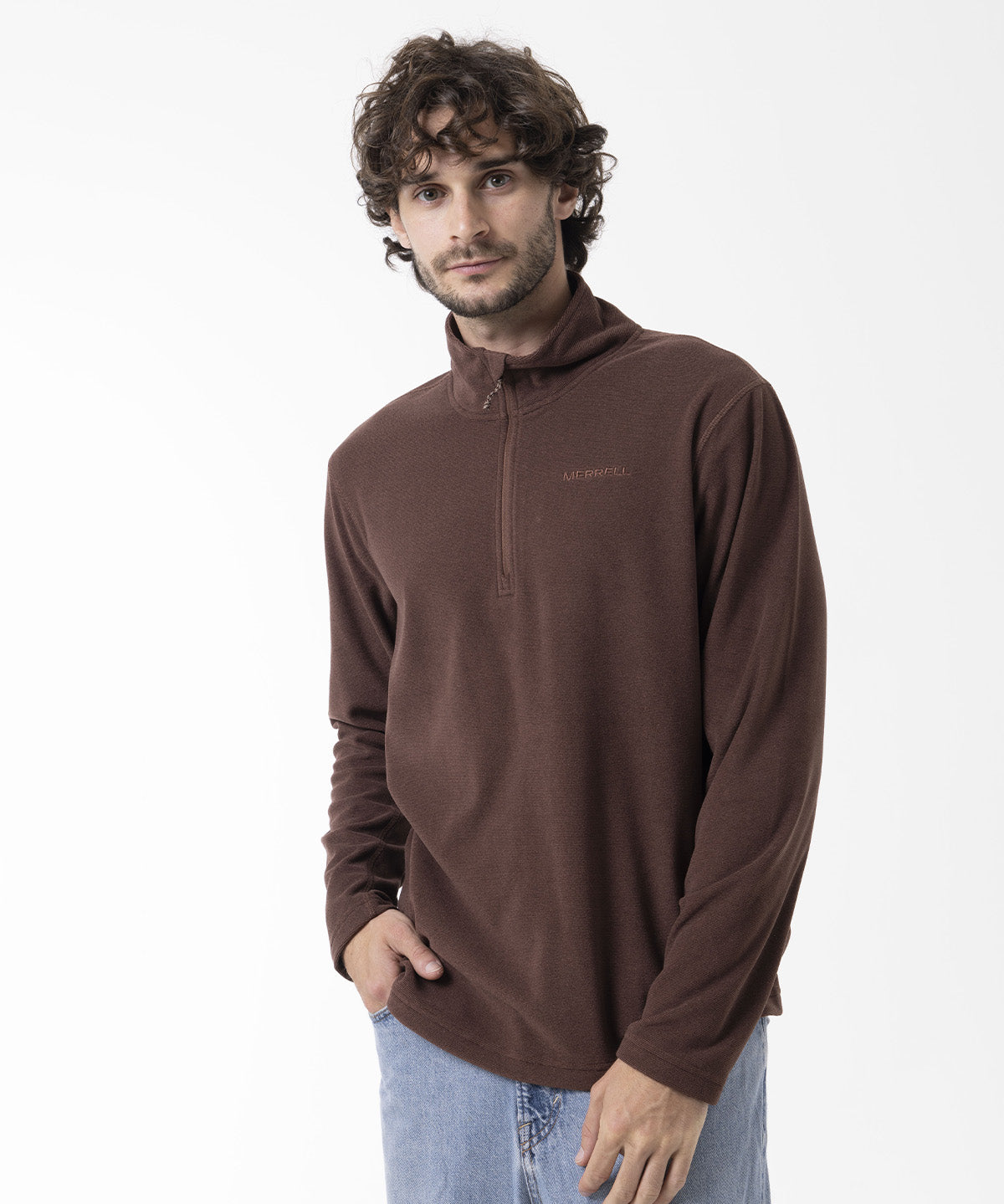 Polar Hombre Micro Core Quarter Zipper Café Merrell