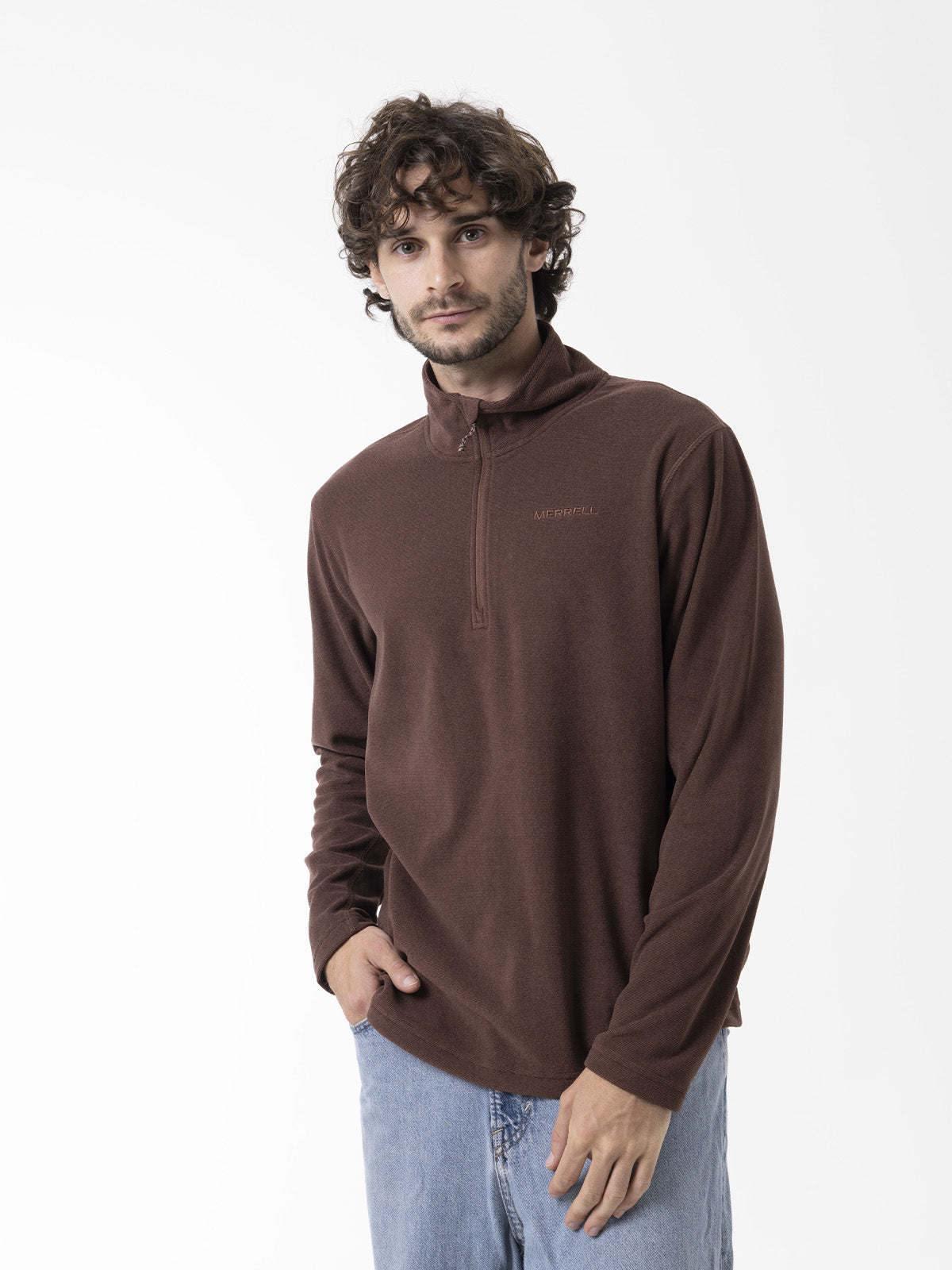 Polar Hombre Micro Core Quarter Zipper Café Merrell