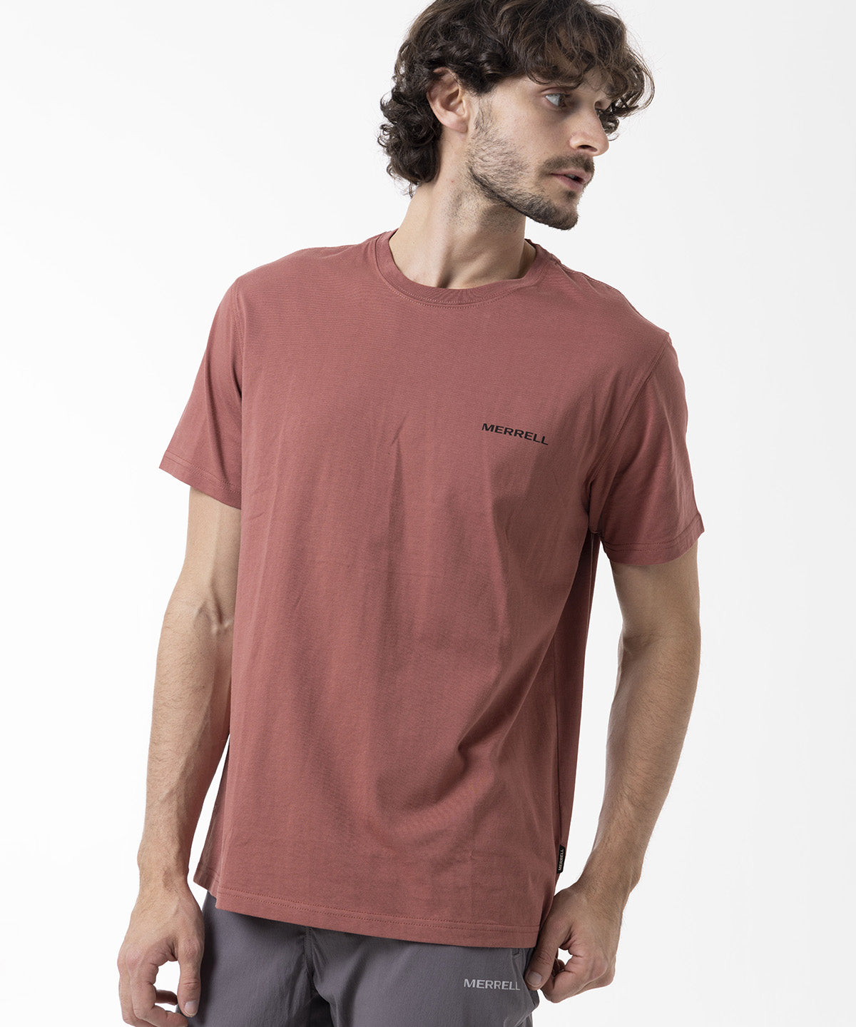 Polera Manga Corta Hombre Backprint Rojo Merrell