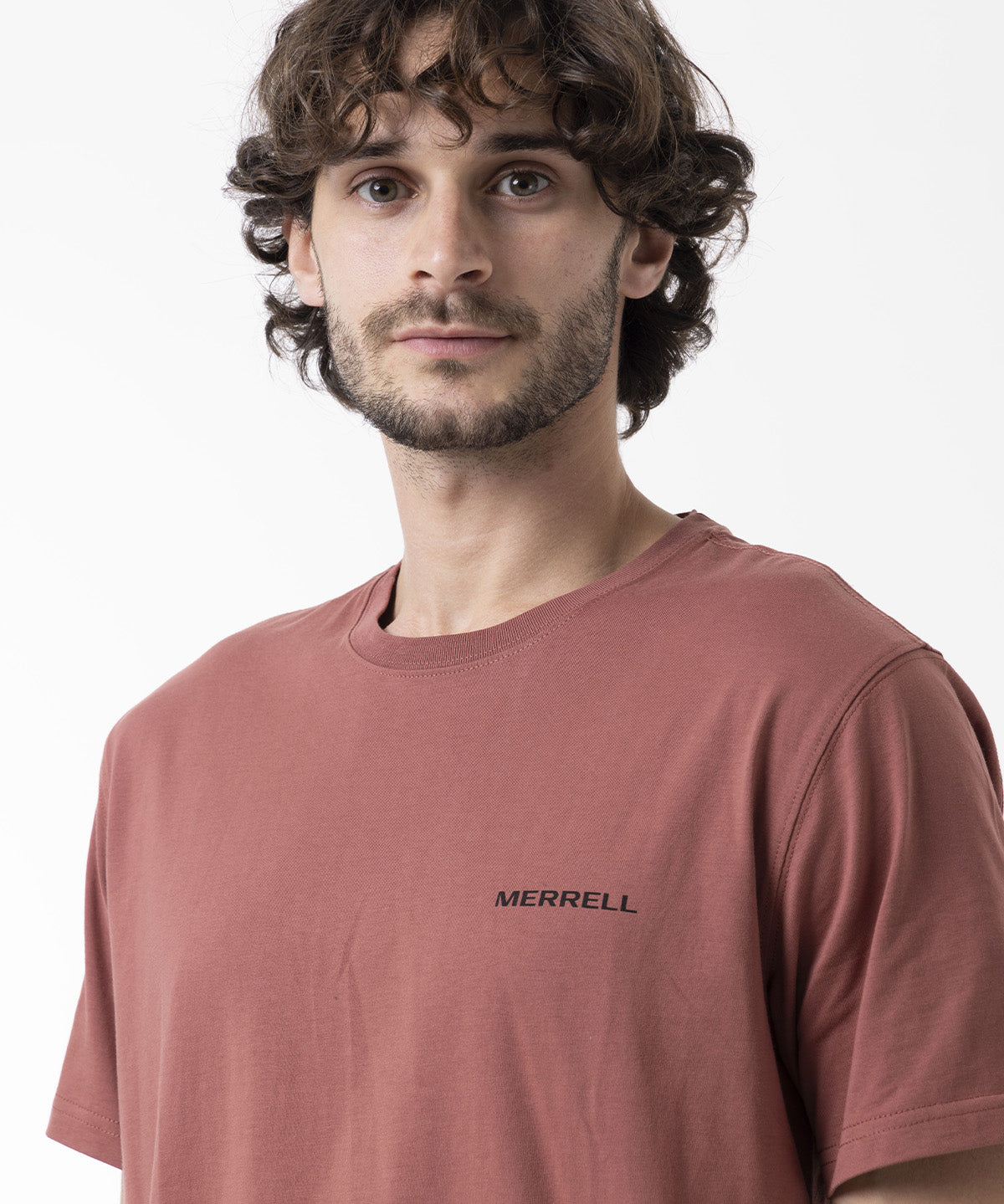 Polera Manga Corta Hombre Backprint Rojo Merrell