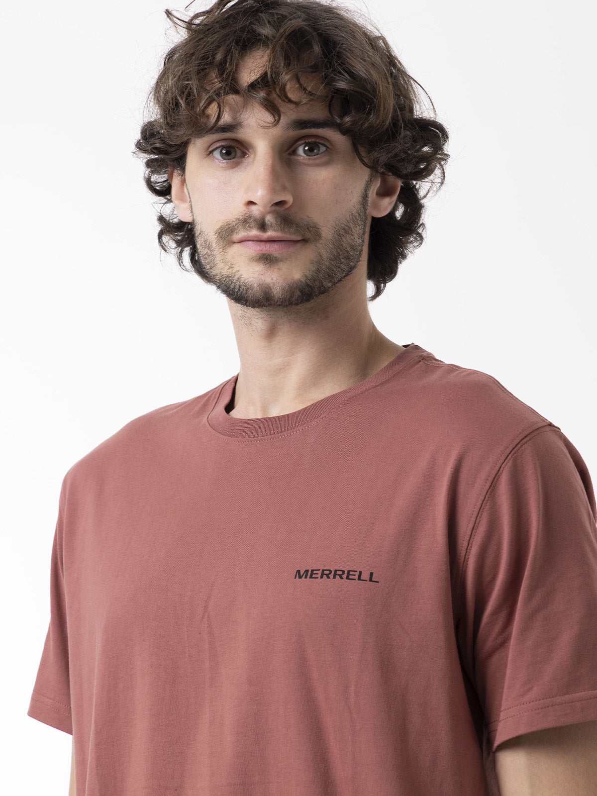 Polera Manga Corta Hombre Backprint Rojo Merrell