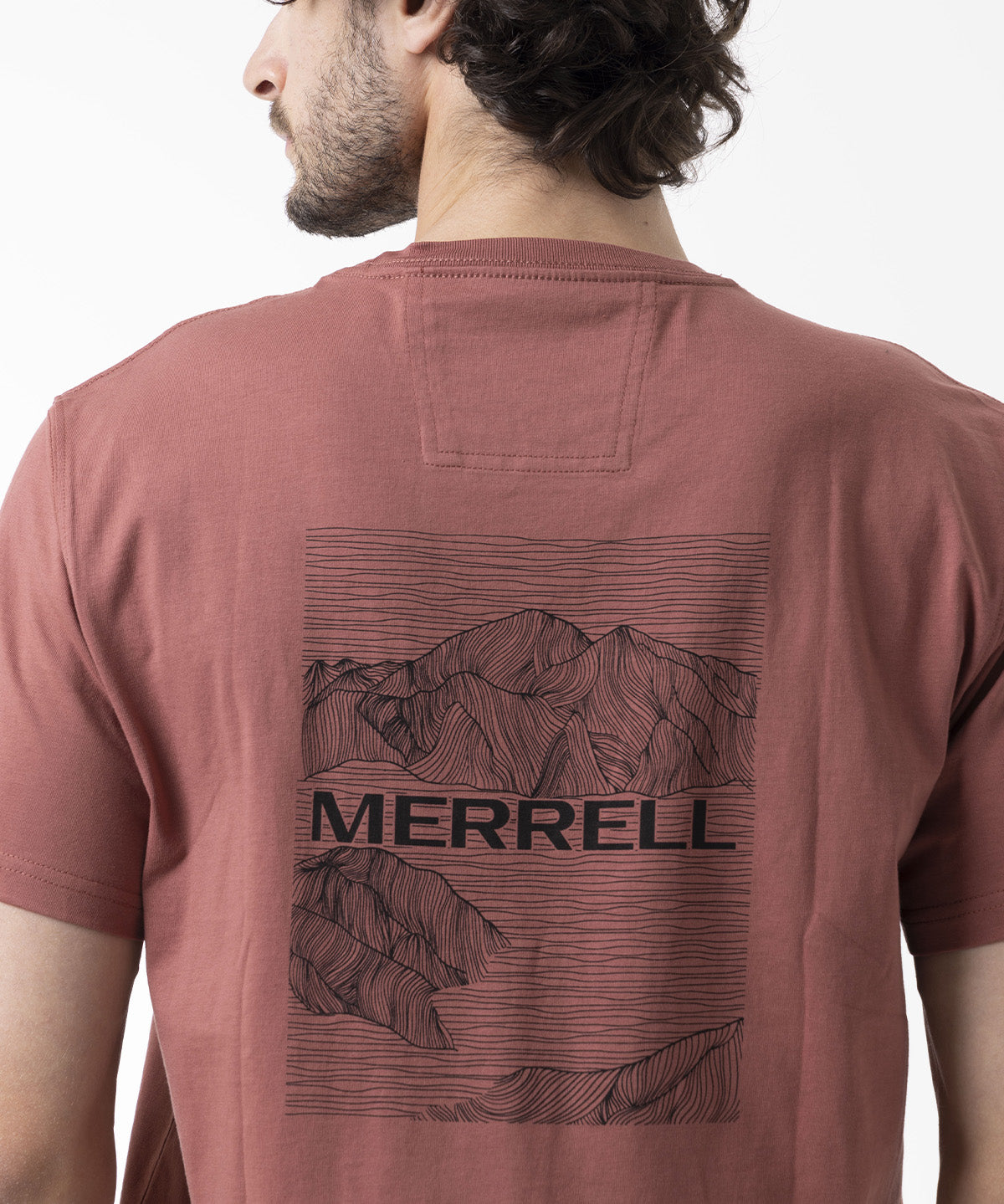 Polera Manga Corta Hombre Backprint Rojo Merrell