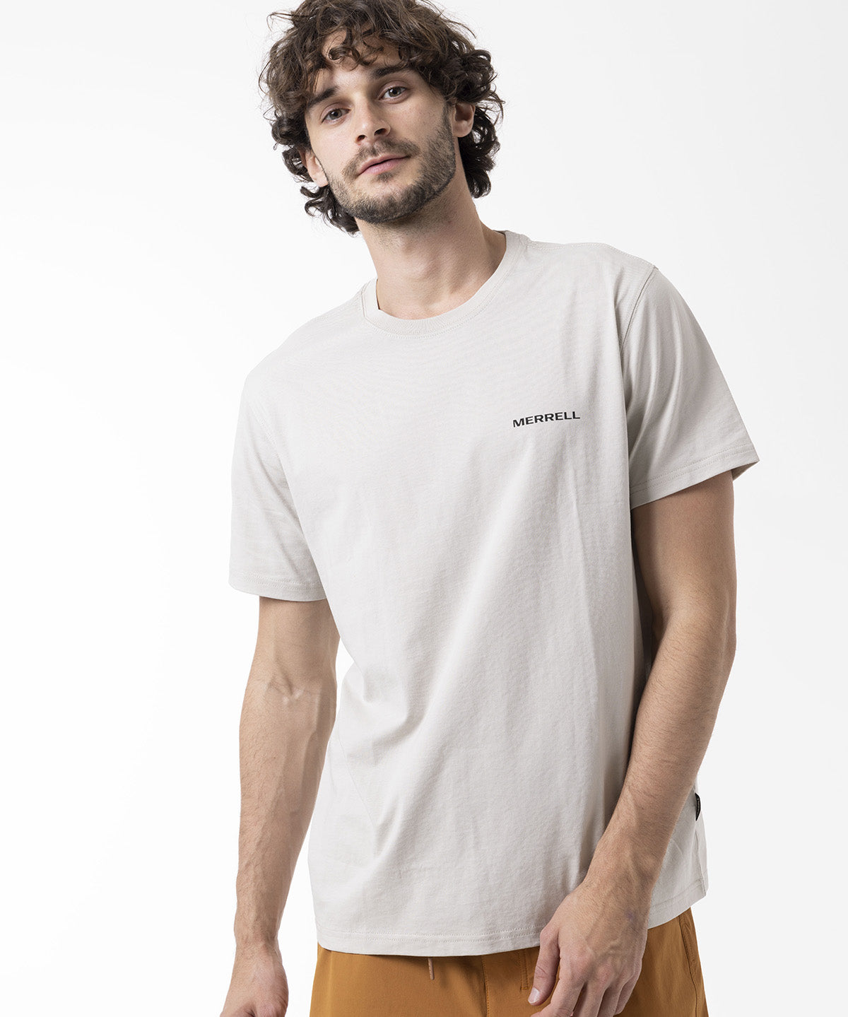 Polera Manga Corta Hombre Backprint Blanco Merrell