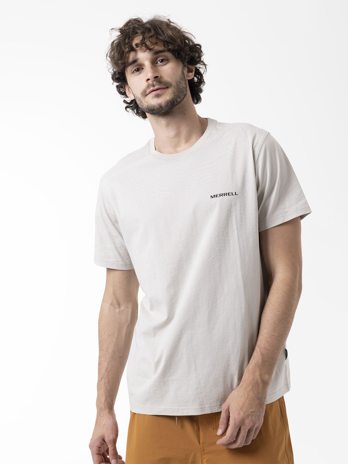 Polera Manga Corta Hombre Backprint Blanco Merrell