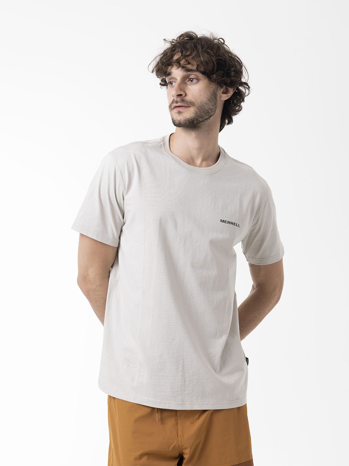 Polera Manga Corta Hombre Backprint Blanco Merrell