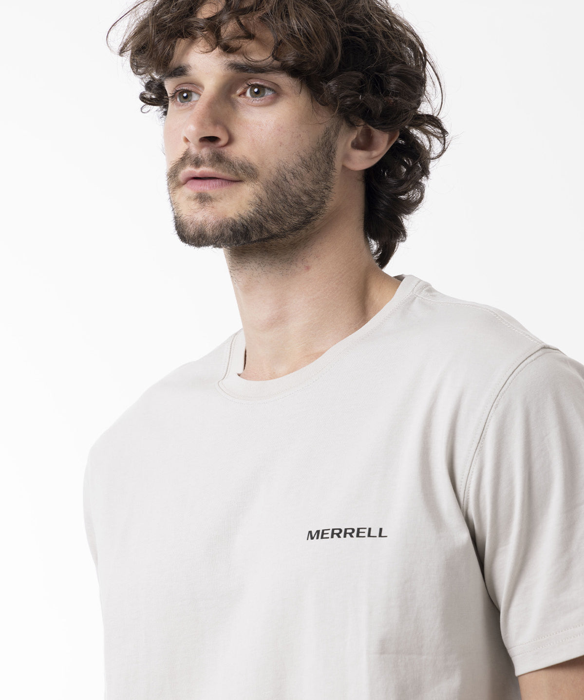 Polera Manga Corta Hombre Backprint Blanco Merrell
