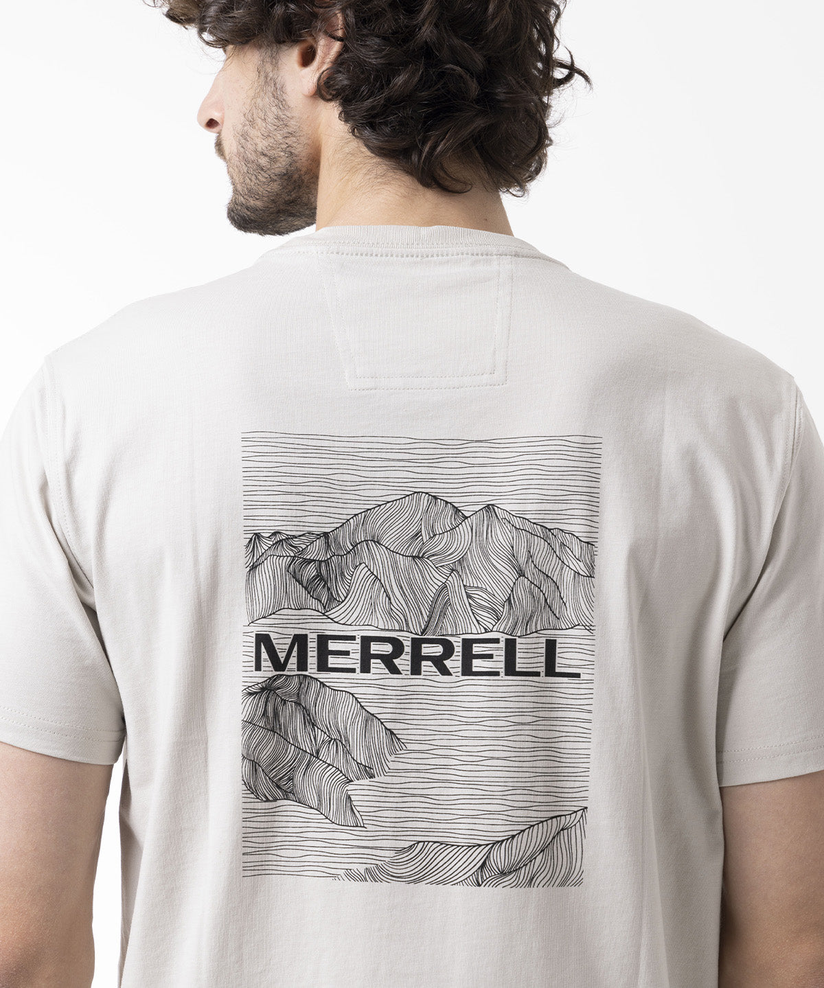 Polera Manga Corta Hombre Backprint Blanco Merrell