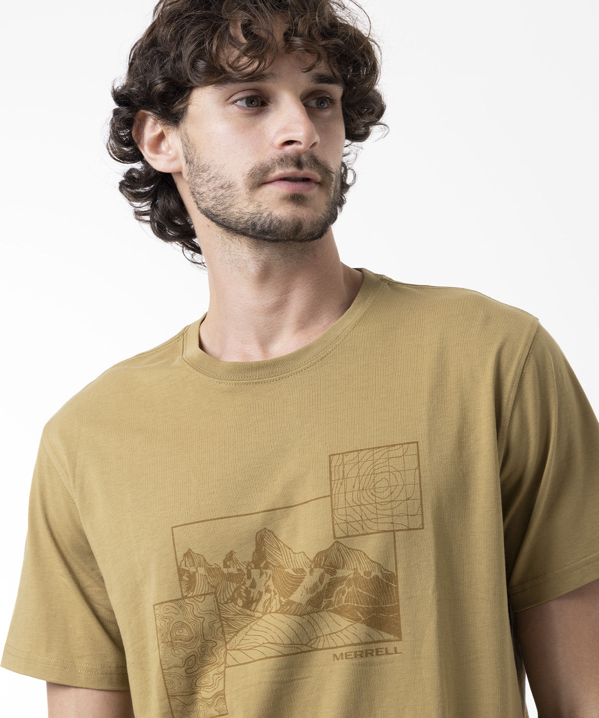 Polera Manga Corta Hombre Graphic Mostaza Merrell