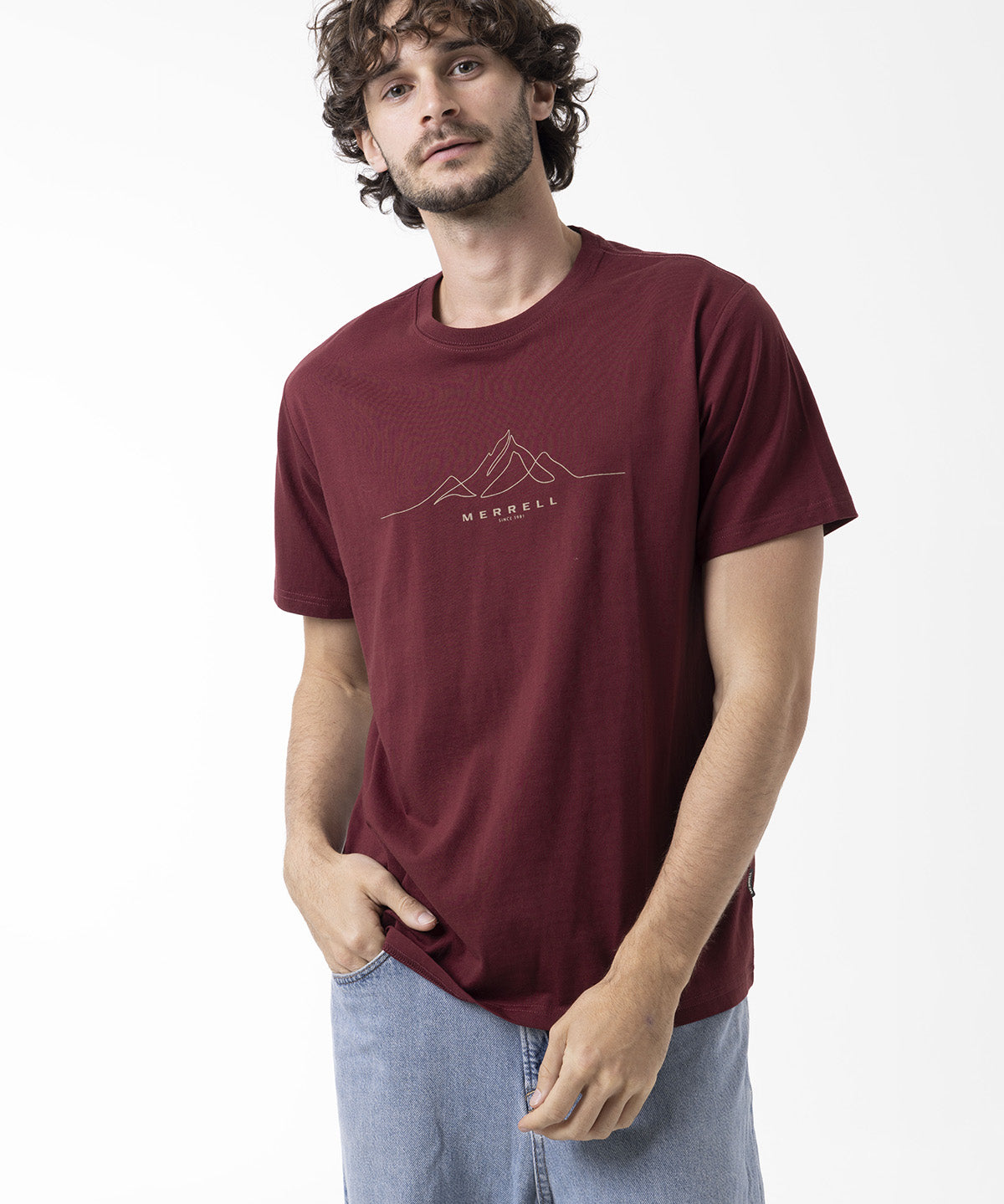 Polera Manga Corta Hombre Logo Core Rojo Merrell