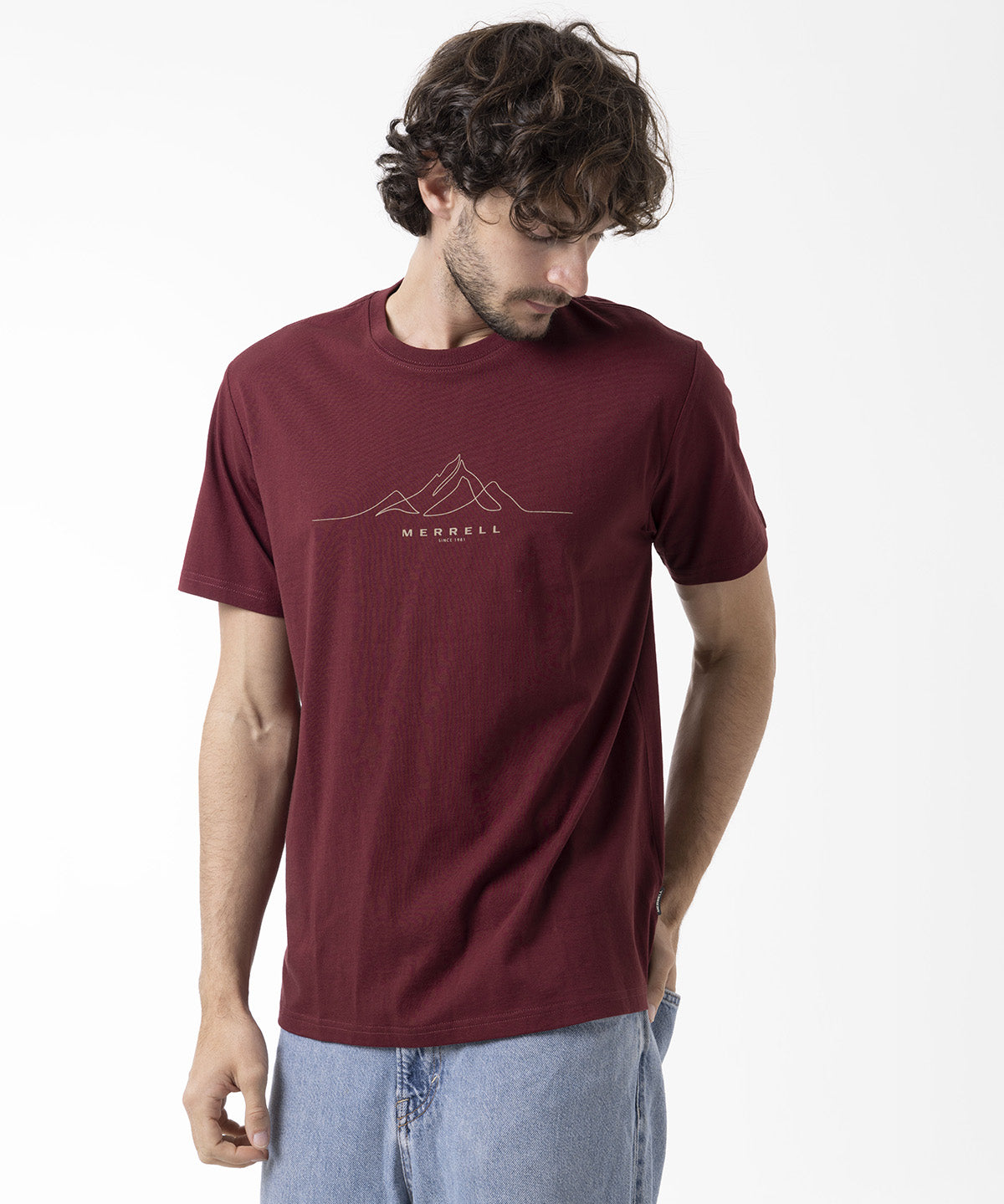 Polera Manga Corta Hombre Logo Core Rojo Merrell