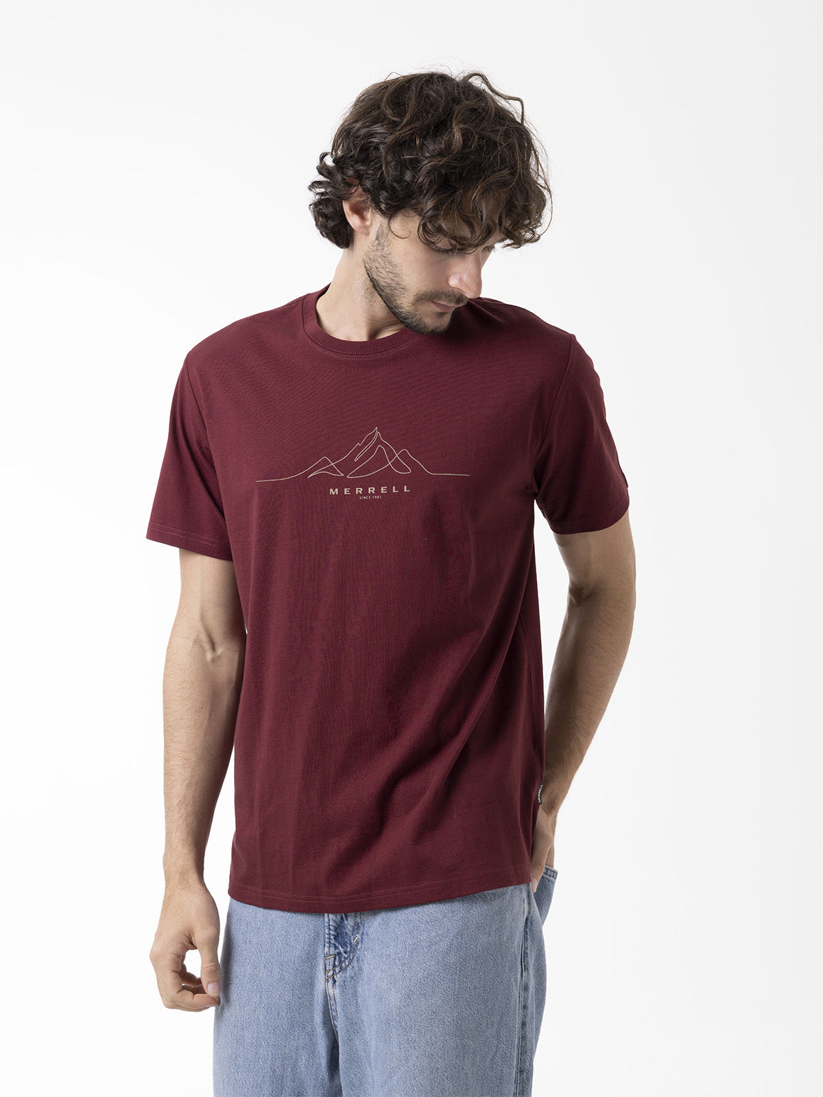 Polera Manga Corta Hombre Logo Core Rojo Merrell