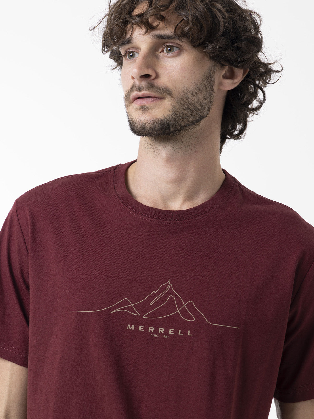Polera Manga Corta Hombre Logo Core Rojo Merrell