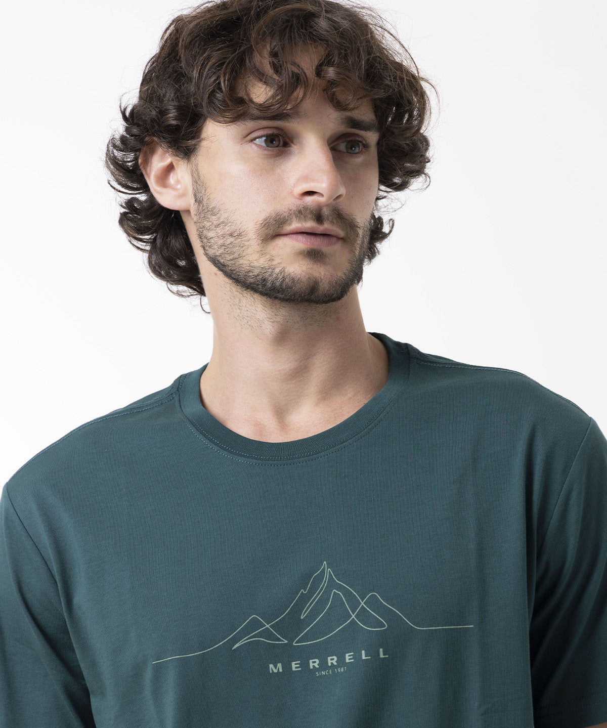 Polera Manga Corta Hombre Logo Core Verde Merrell