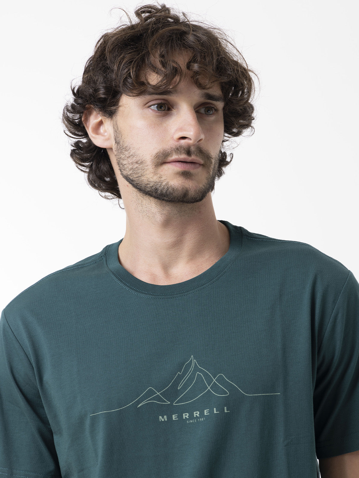 Polera Manga Corta Hombre Logo Core Verde Merrell