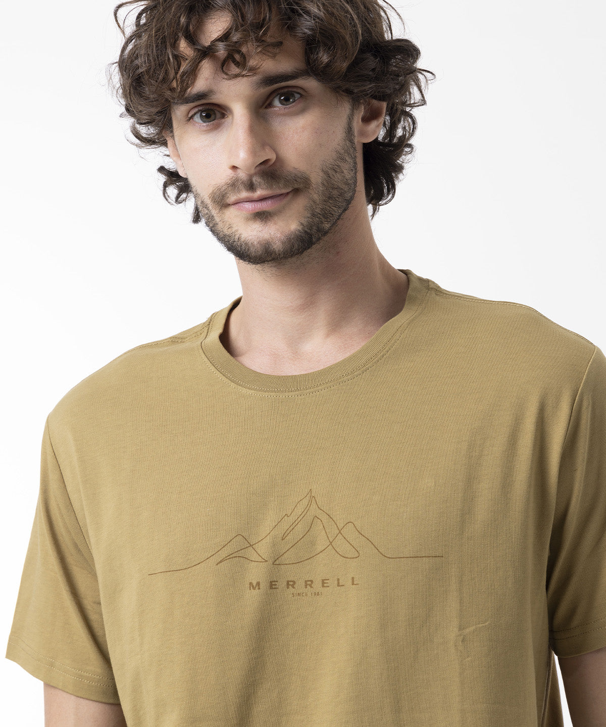 Polera Manga Corta Hombre Logo Core Mostaza Merrell