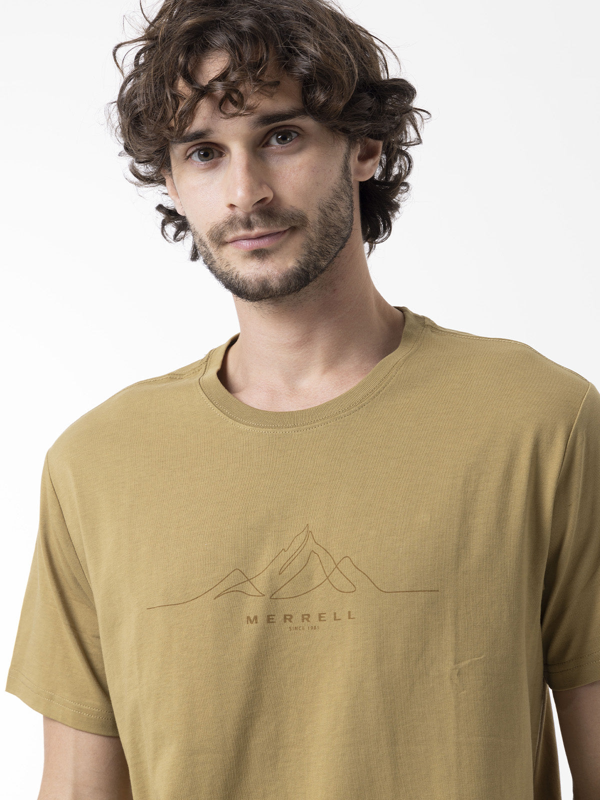 Polera Manga Corta Hombre Logo Core Mostaza Merrell