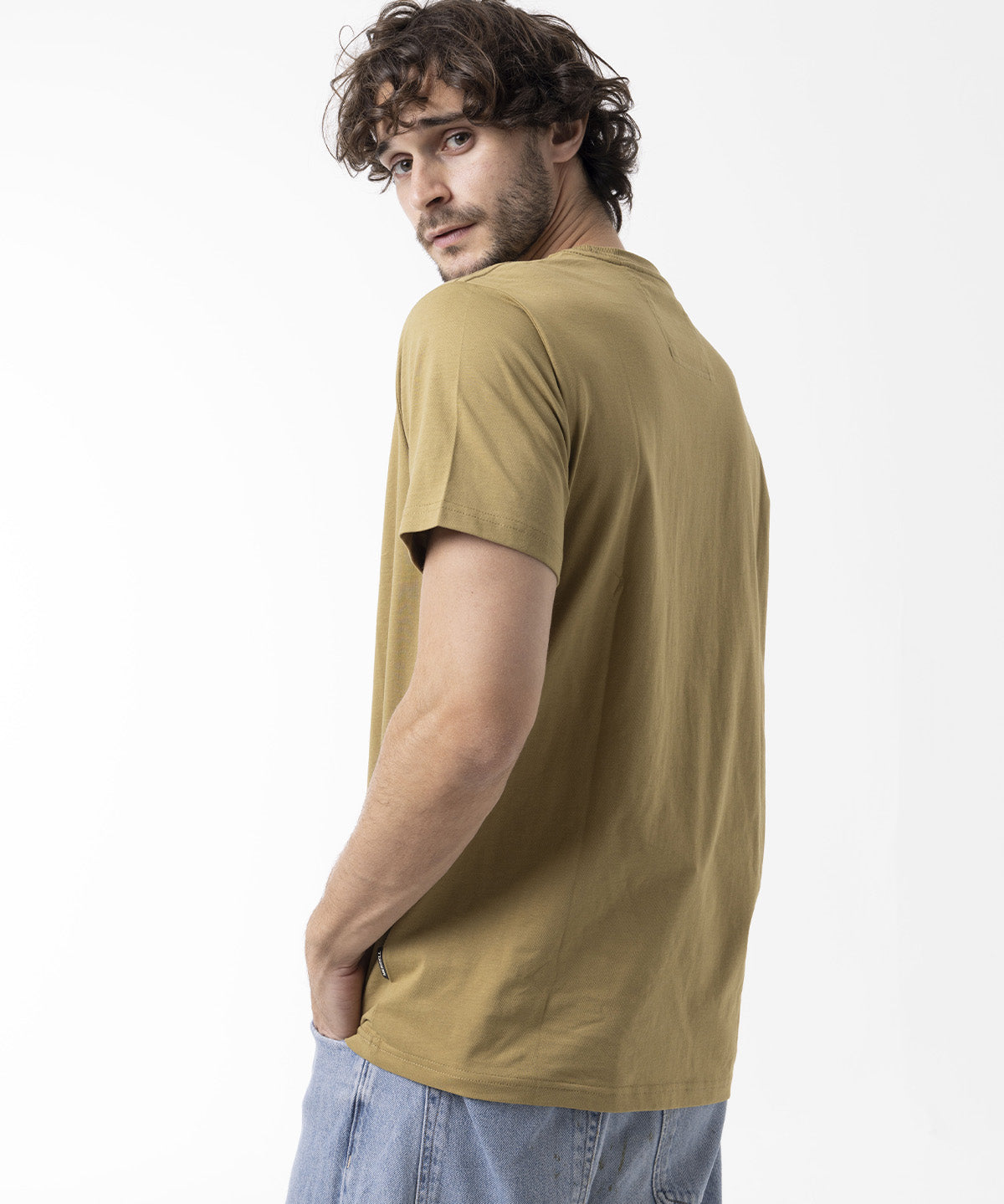 Polera Manga Corta Hombre Logo Core Mostaza Merrell