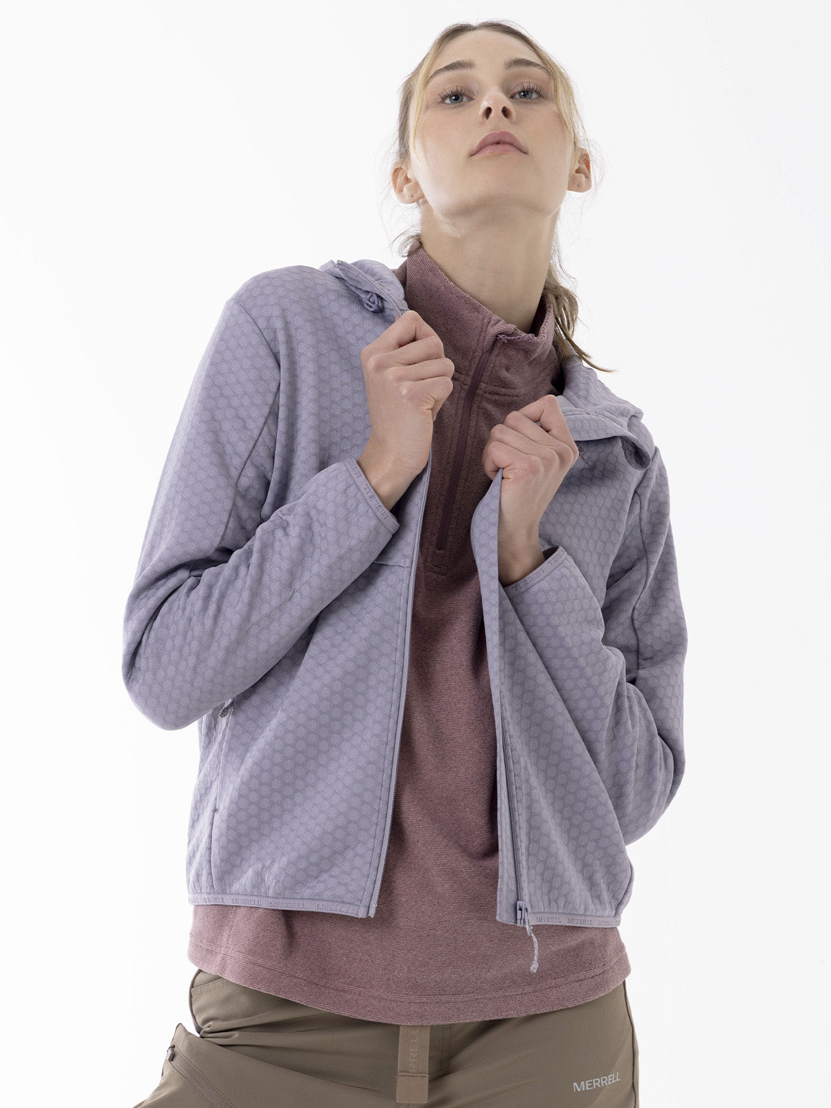 Polerón Mujer Hex Grid Fleece Morado Merrell