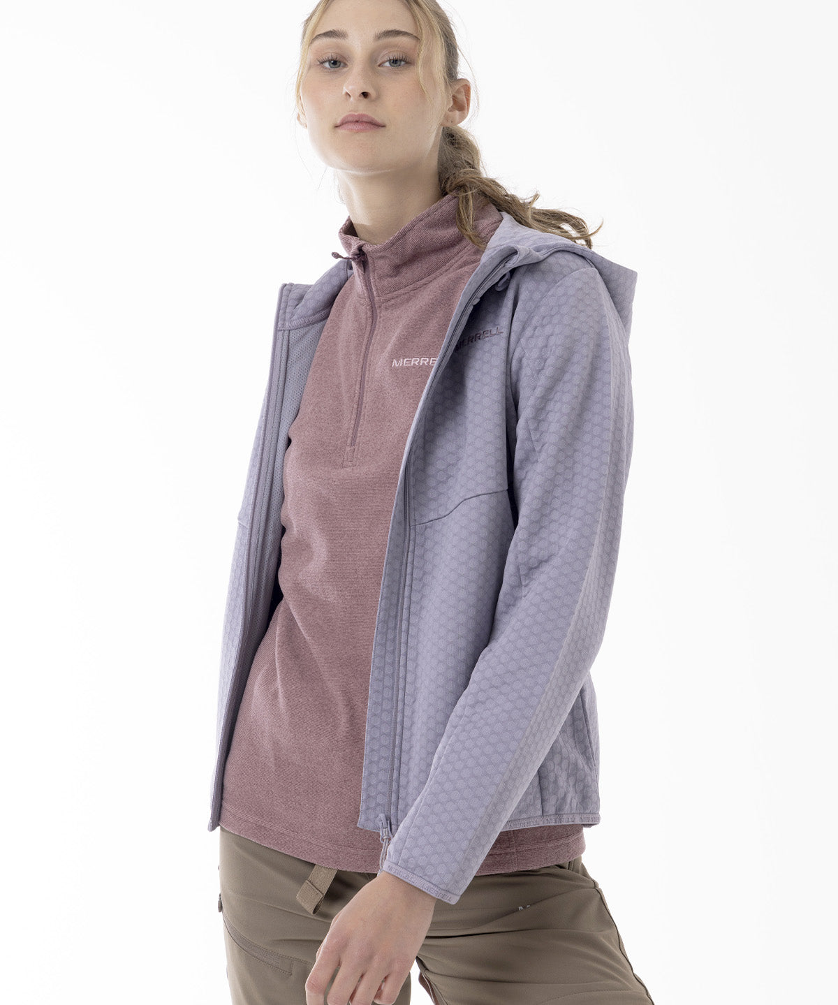 Polerón Mujer Hex Grid Fleece Morado Merrell
