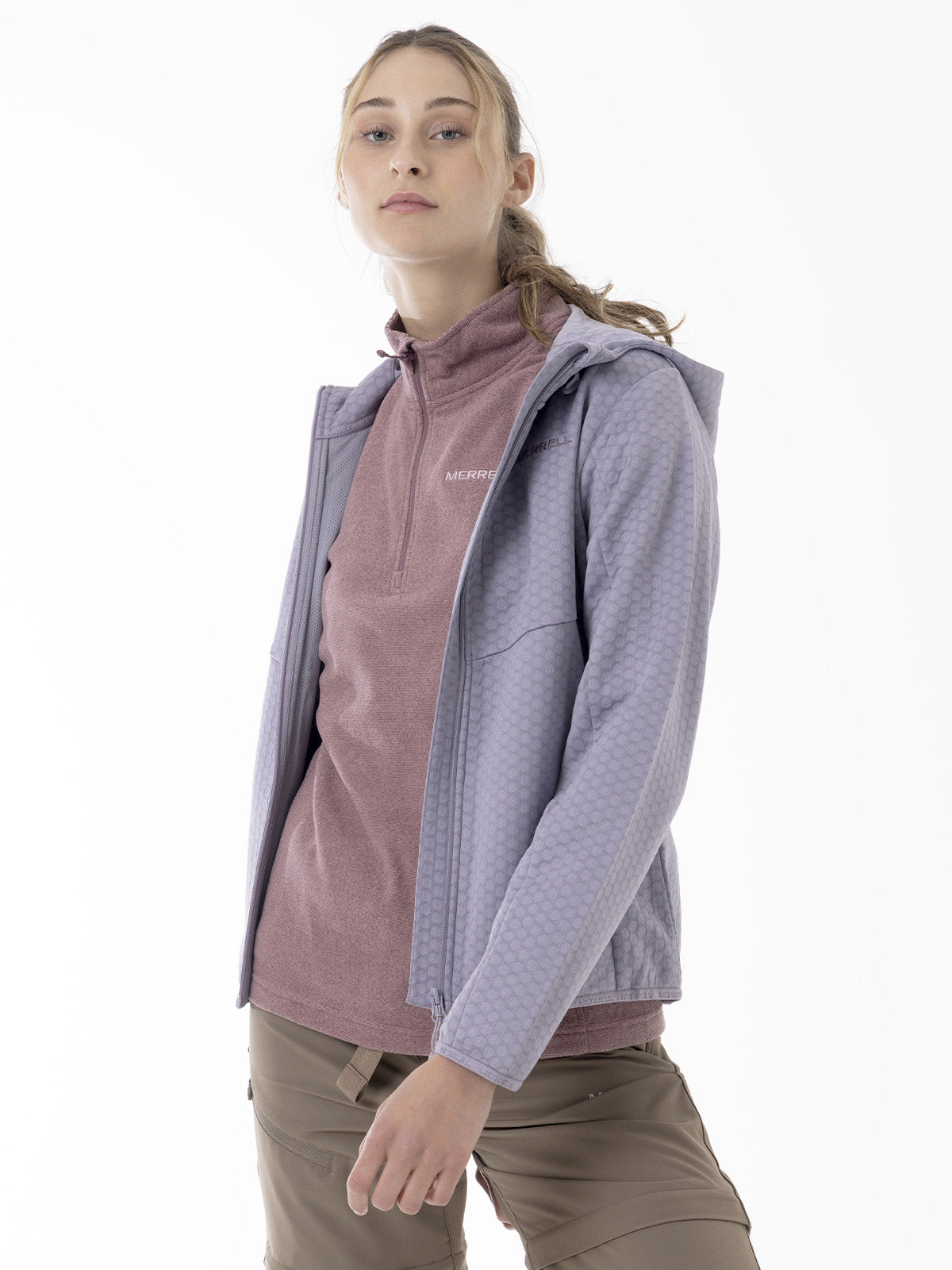 Polerón Mujer Hex Grid Fleece Morado Merrell