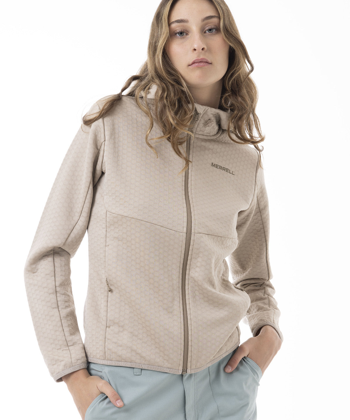 Polerón Mujer Hex Grid Fleece Beige Merrell