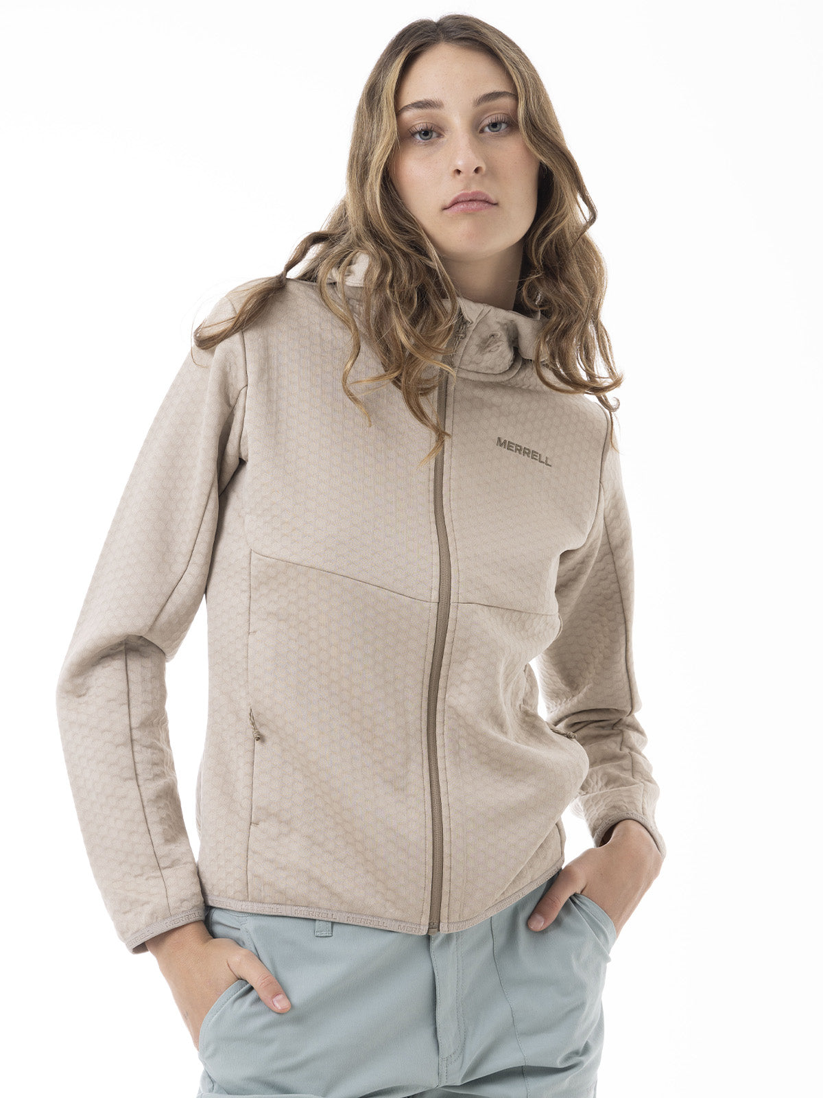 Polerón Mujer Hex Grid Fleece Beige Merrell