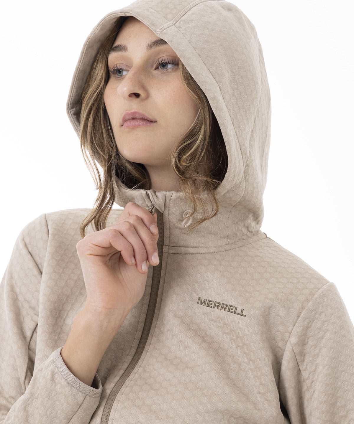 Polerón Mujer Hex Grid Fleece Beige Merrell