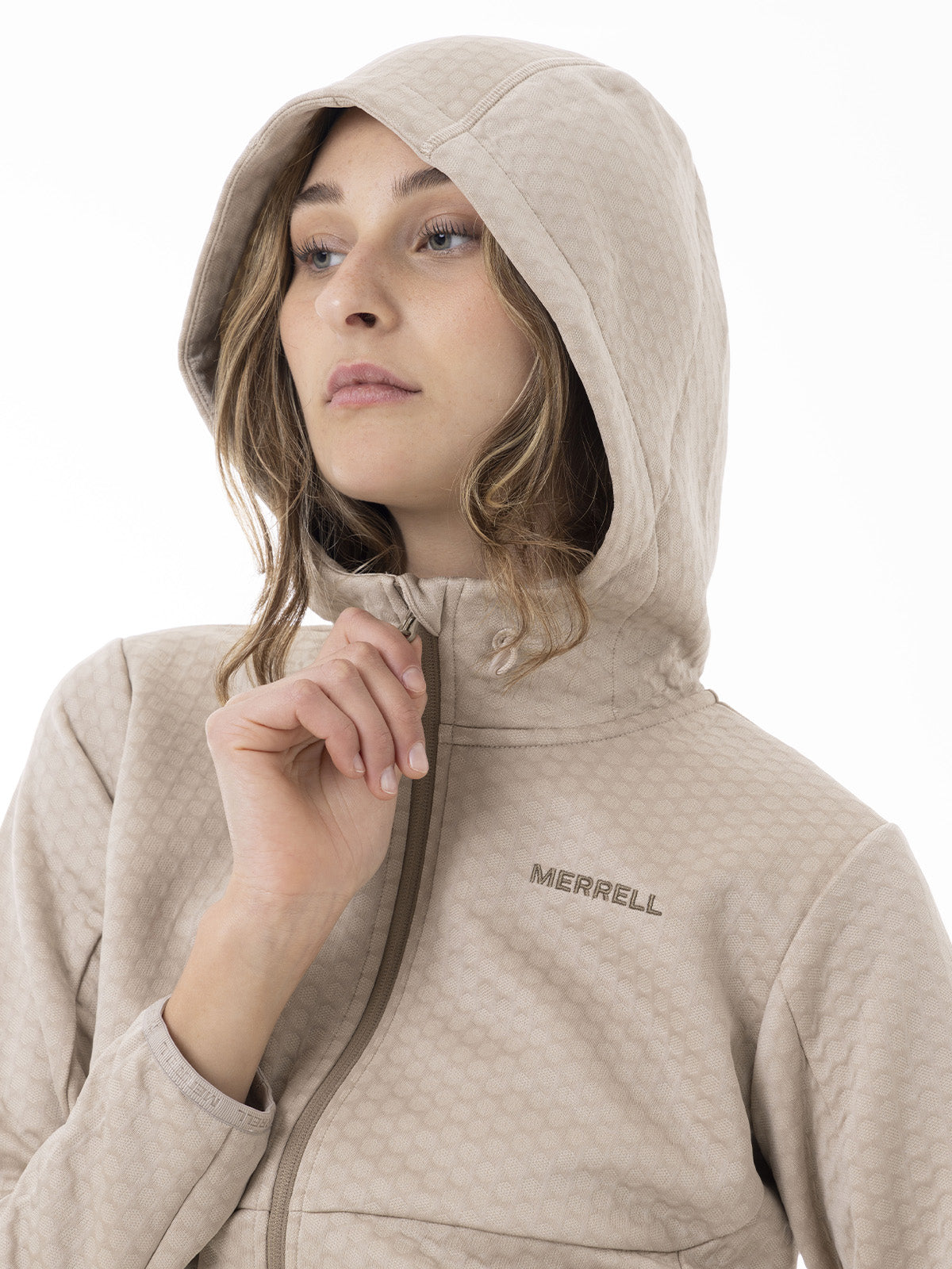 Polerón Mujer Hex Grid Fleece Beige Merrell