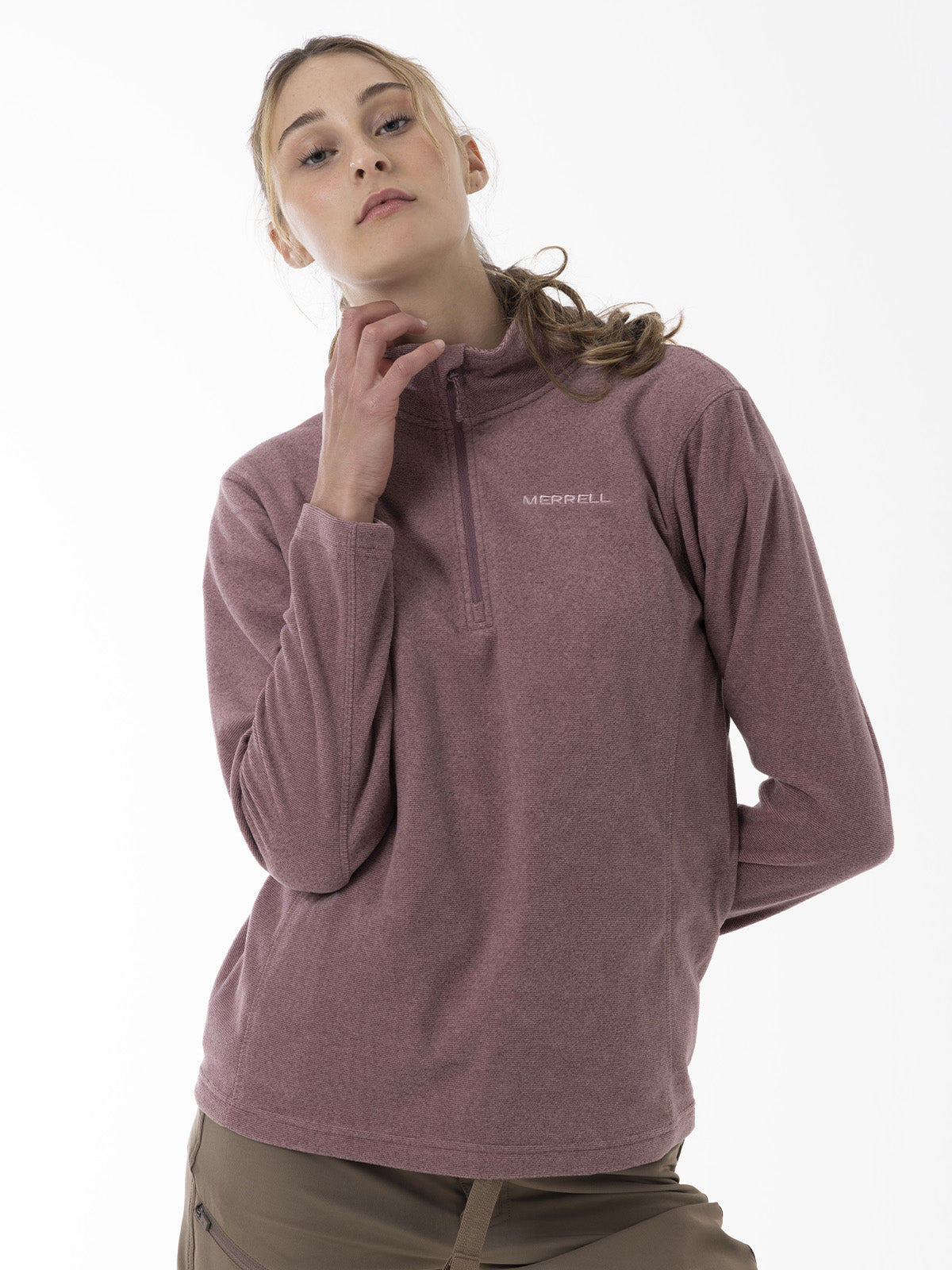 Polar Mujer Micro Core Quarter Zipper Rosado Merrell