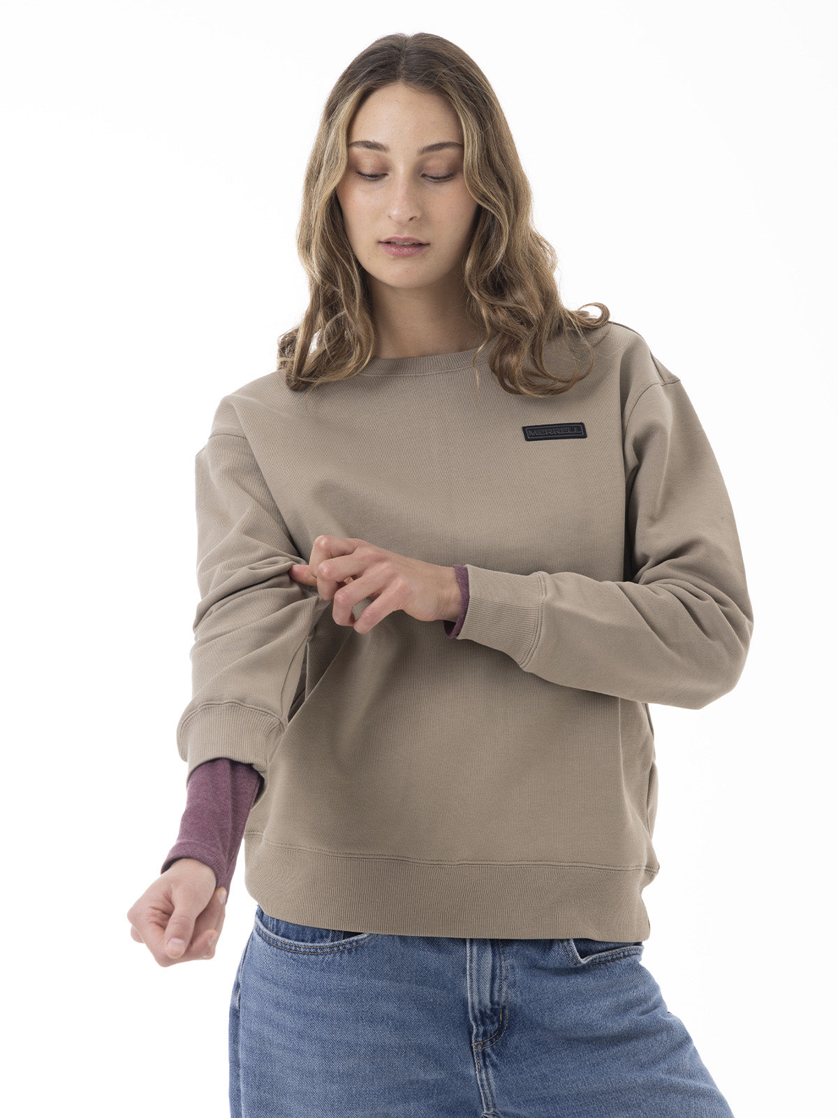 Polerón Mujer Urban Essential Crewneck Beige Merrell