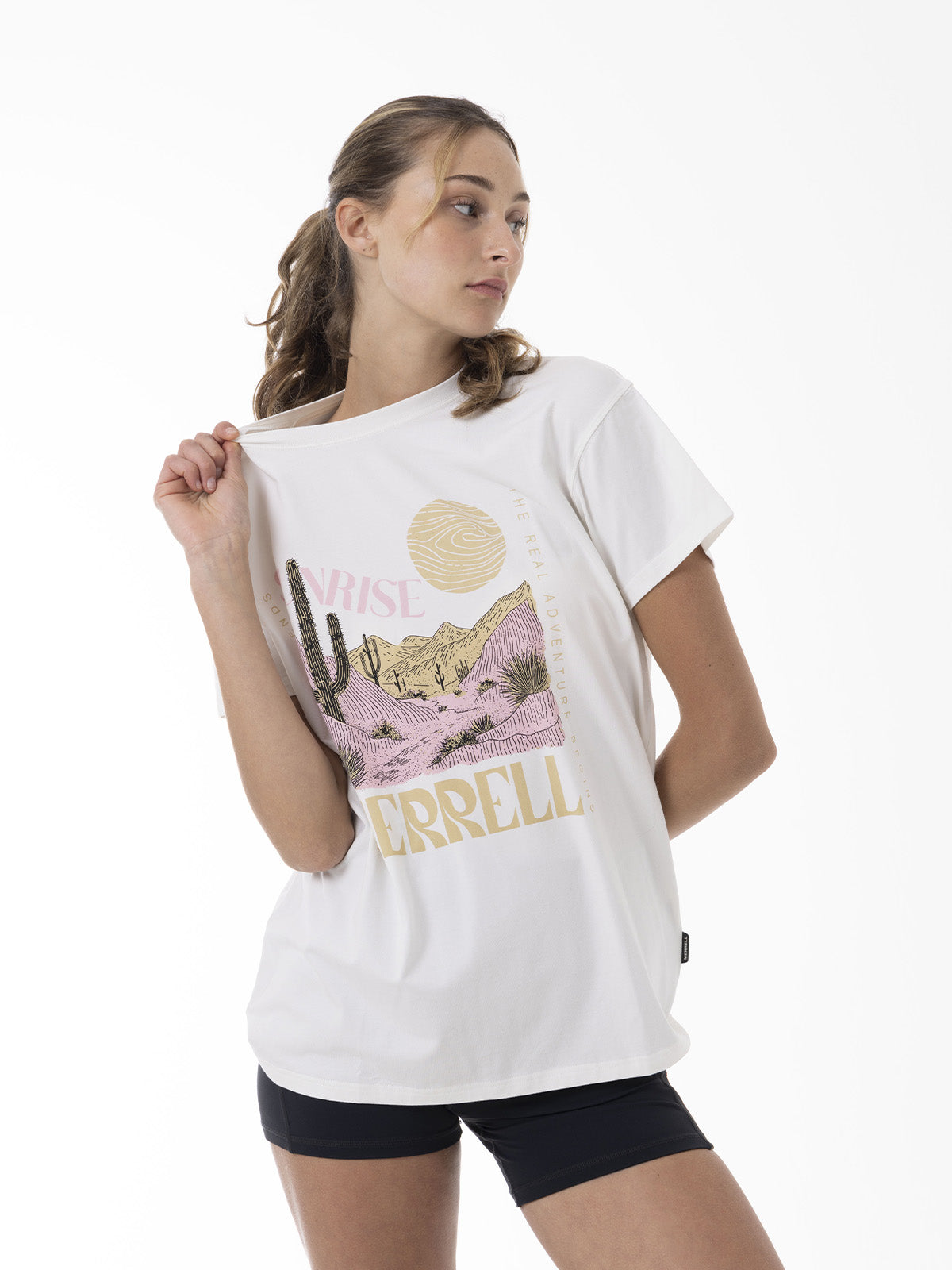 Polera Manga Corta Mujer Bigprint Bamboo Blanco Merrell
