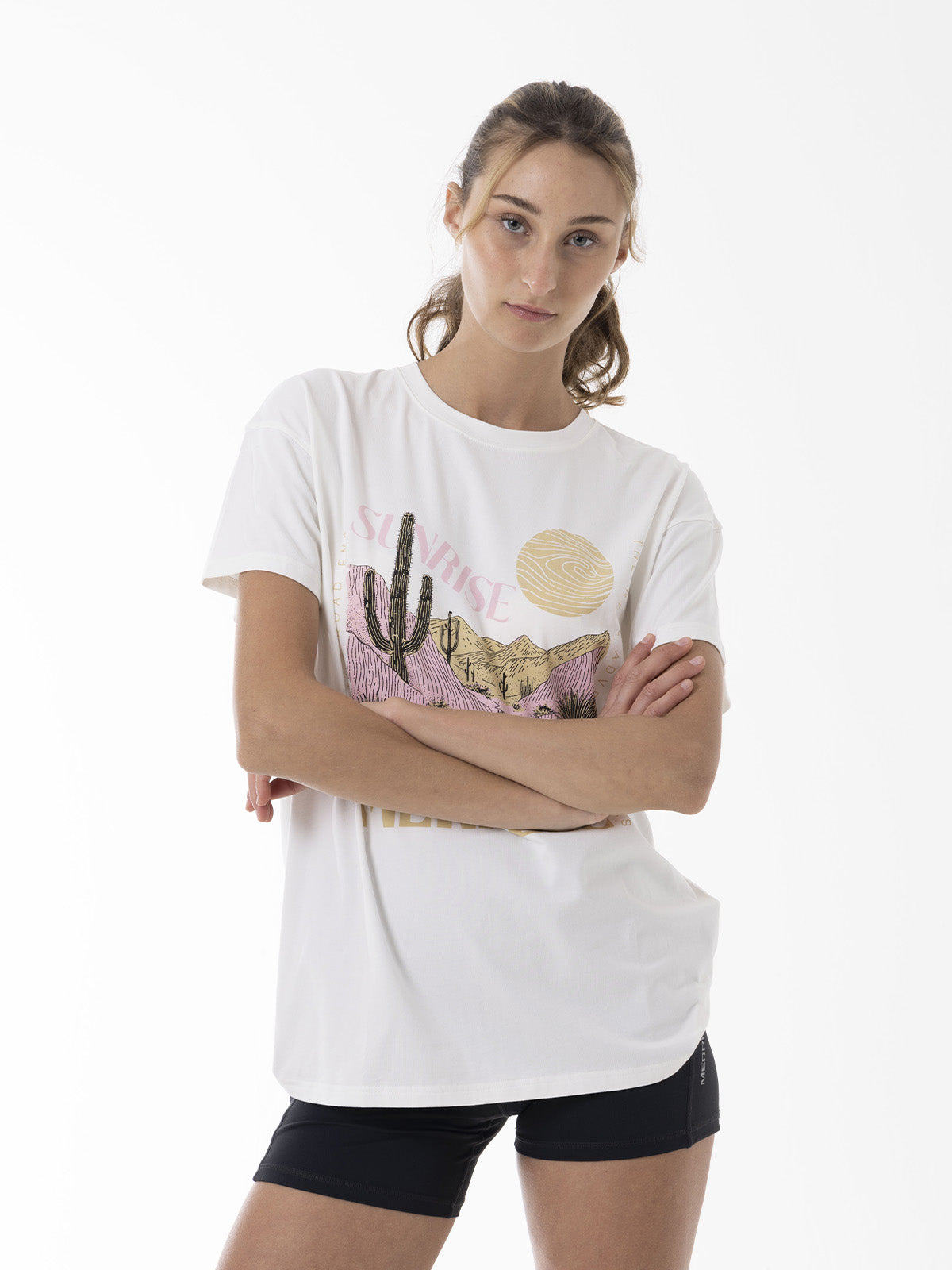 Polera Manga Corta Mujer Bigprint Bamboo Blanco Merrell