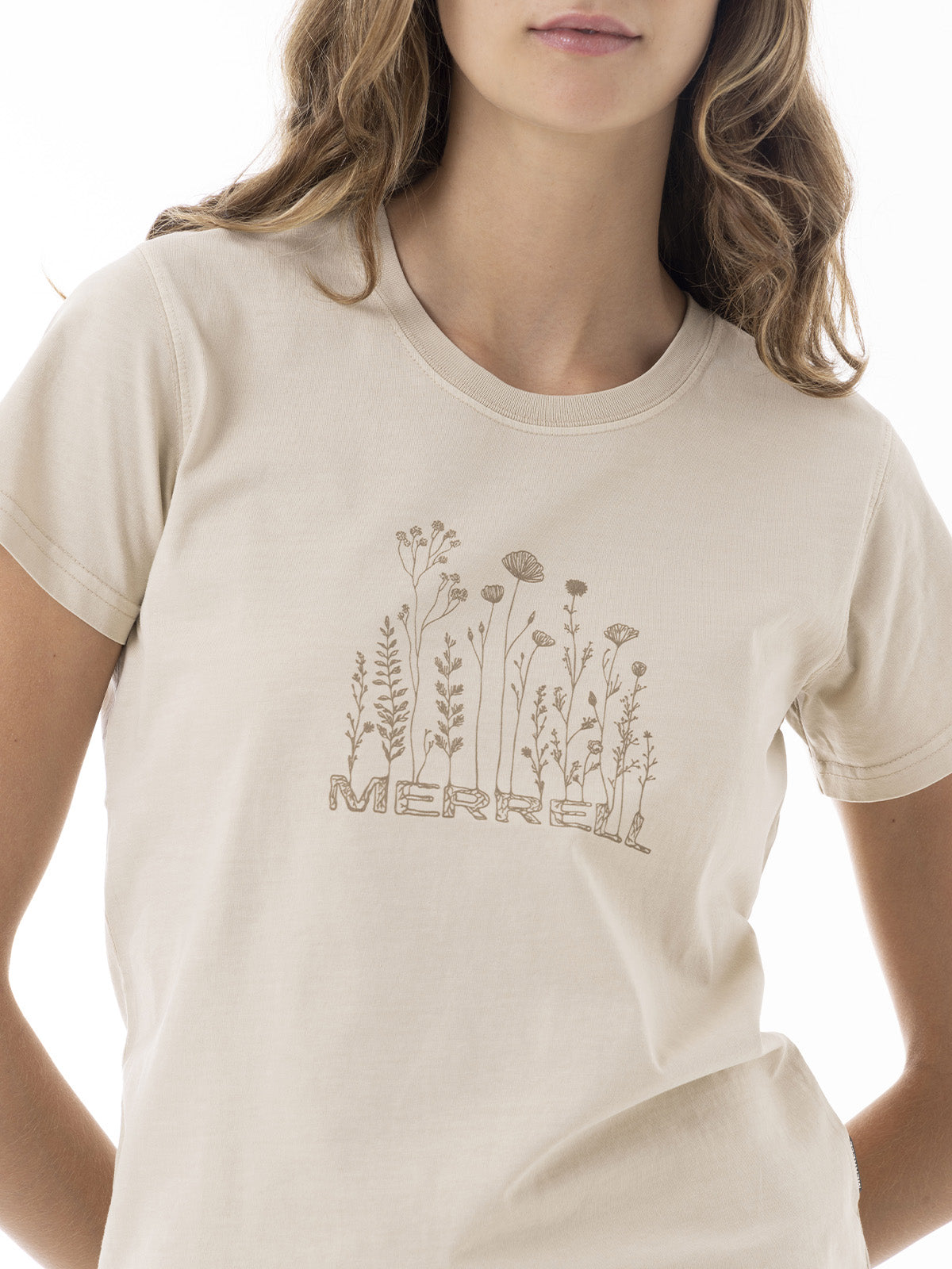 Polera Manga Corta Mujer Graphic Beige Merrell