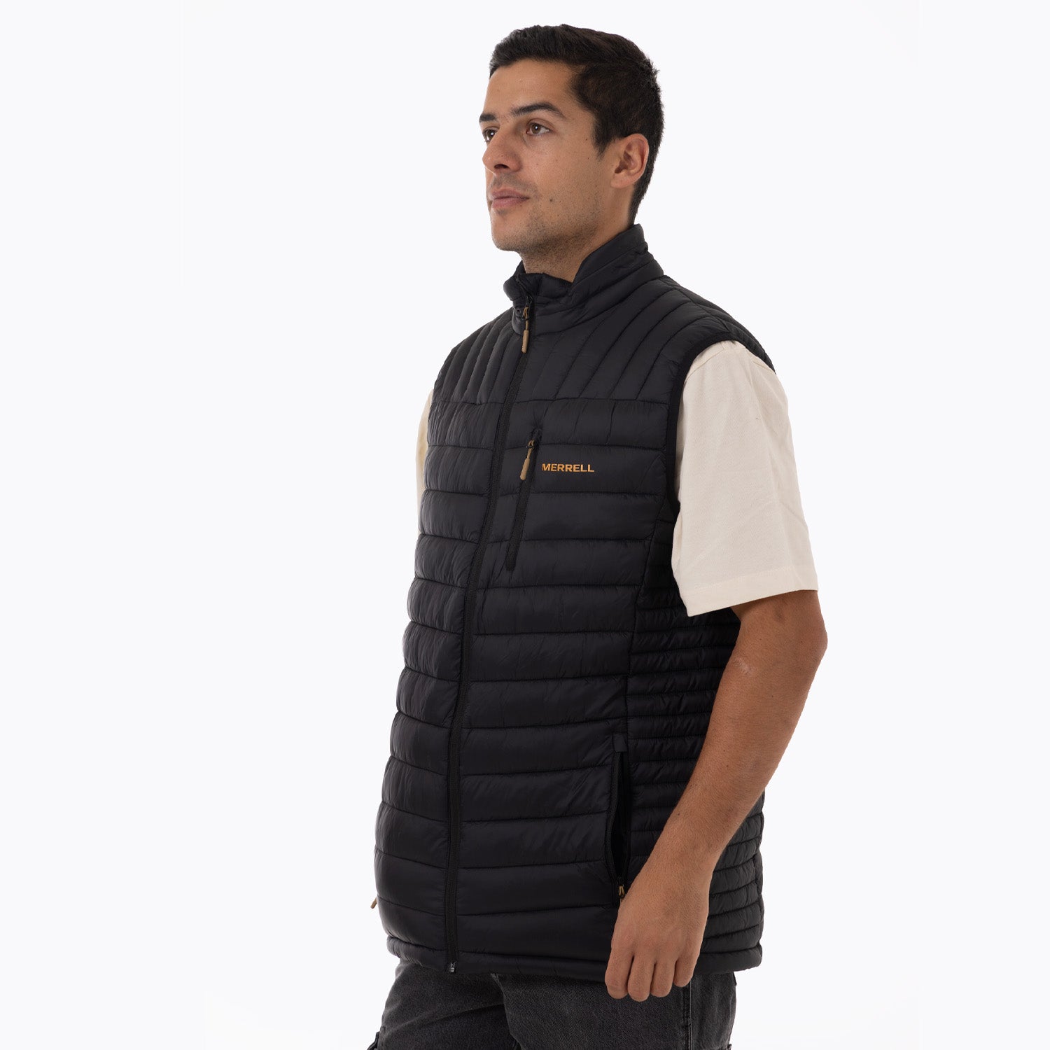 Parka Sin Mangas Hombre Full Zipper Negro Merrell