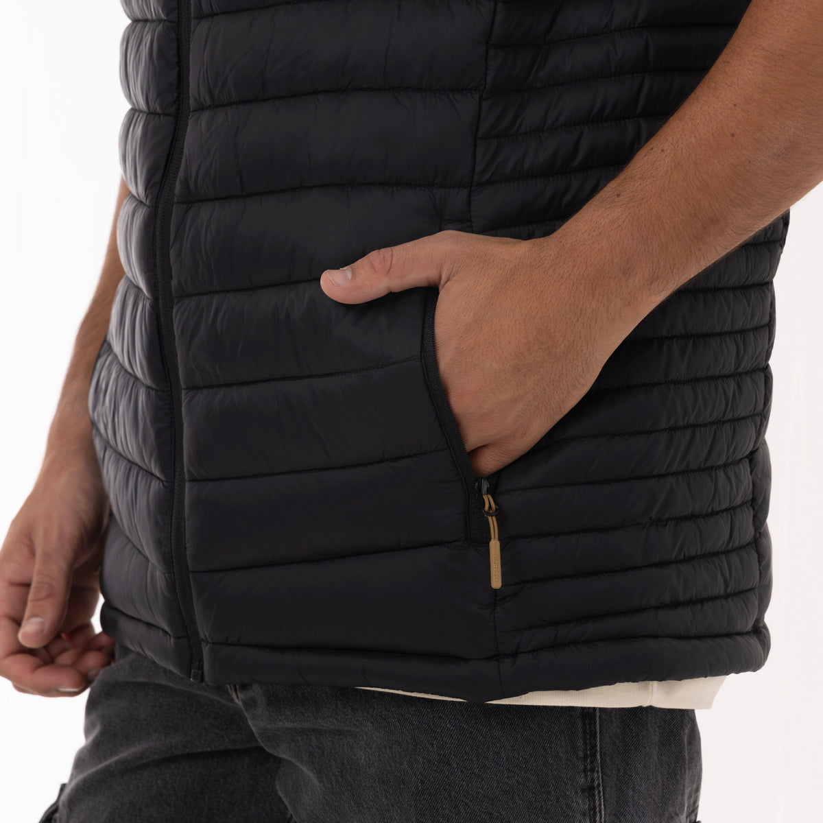 Parka Sin Mangas Hombre Full Zipper Negro Merrell