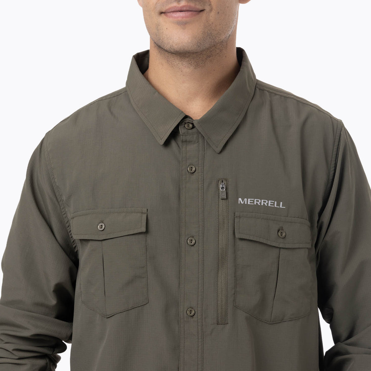 Camisa Manga Larga Hombre Kuskov Verde Merrell