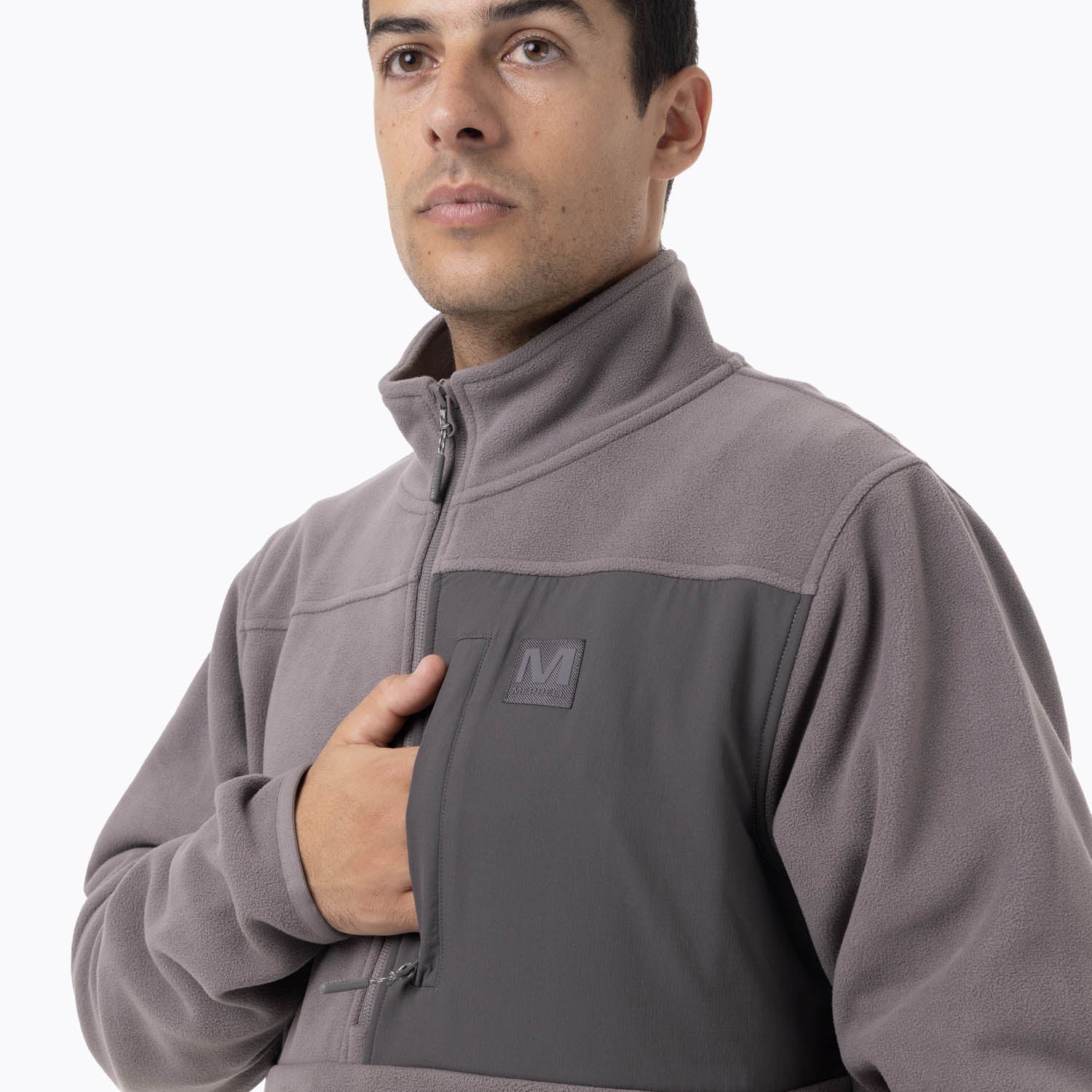 Polar Hombre Deches Snap Microfleece  Gris Oscuro Merrell