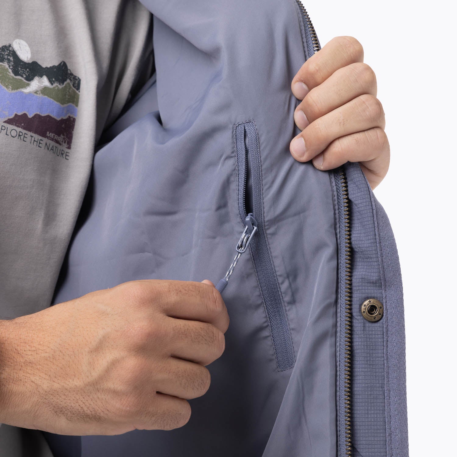 Chaqueta Hombre Halees Full Zipper Azul Merrell